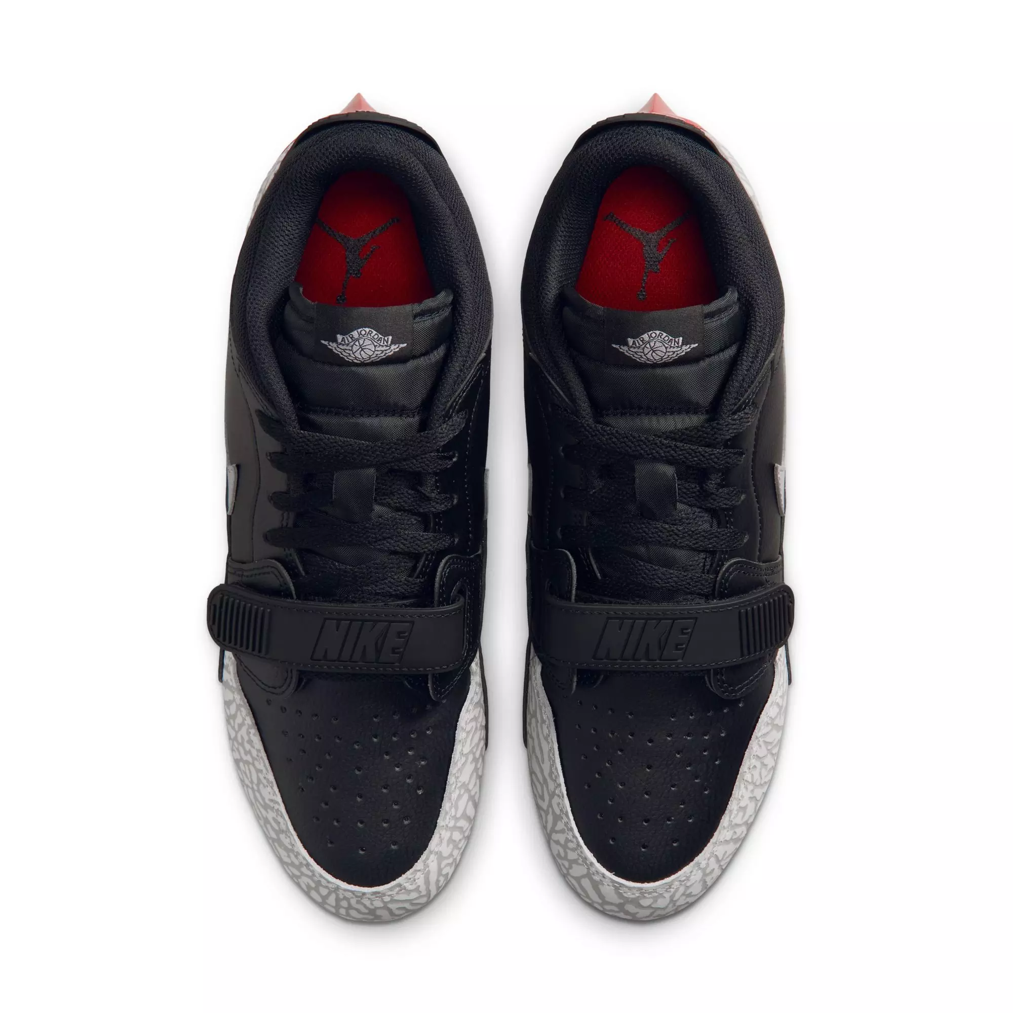 Jordan Legacy 312 Low TD "Black/Cement Grey/White/Varsity Red" Men's Football Cleat - BLACK/GREY/RED