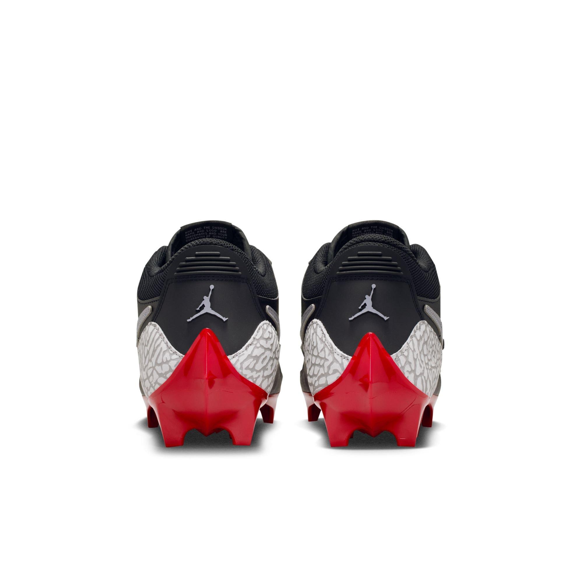 Jordan Legacy 312 Low TD "Black/Cement Grey/White/Varsity Red" Men's Football Cleat - BLACK/GREY/RED Thumbnail View 7