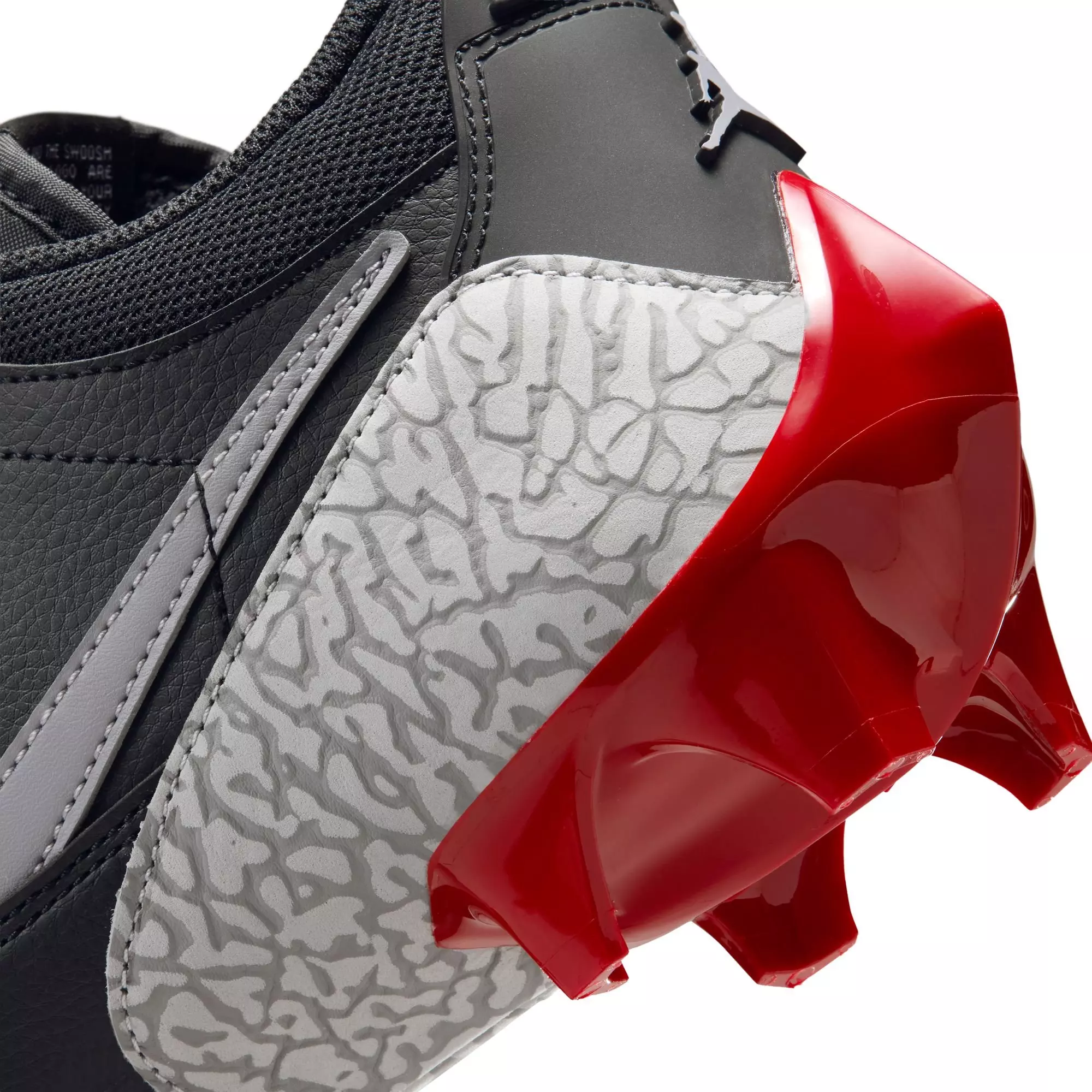 Jordan Legacy 312 Low TD "Black/Cement Grey/White/Varsity Red" Men's Football Cleat - BLACK/GREY/RED