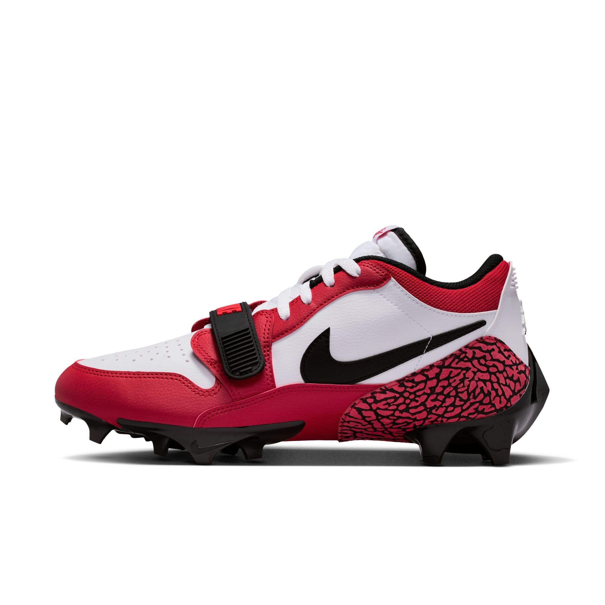 Jordan Legacy 312 Low TD "White/Black/Varsity Red" Men's Football Cleat - WHITE/BLACK/RED Thumbnail View 3