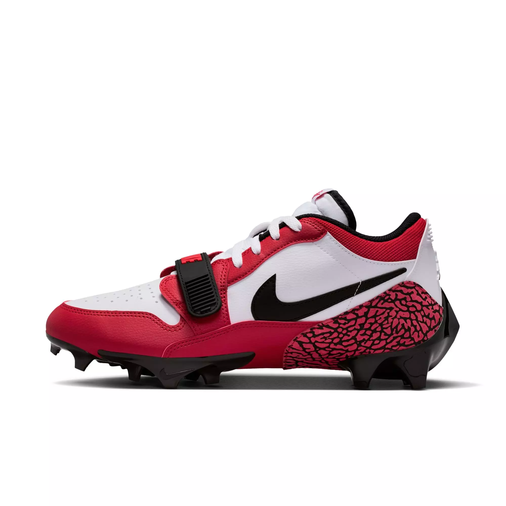 Jordan Legacy 312 Low TD "White/Black/Varsity Red" Men's Football Cleat - WHITE/BLACK/RED