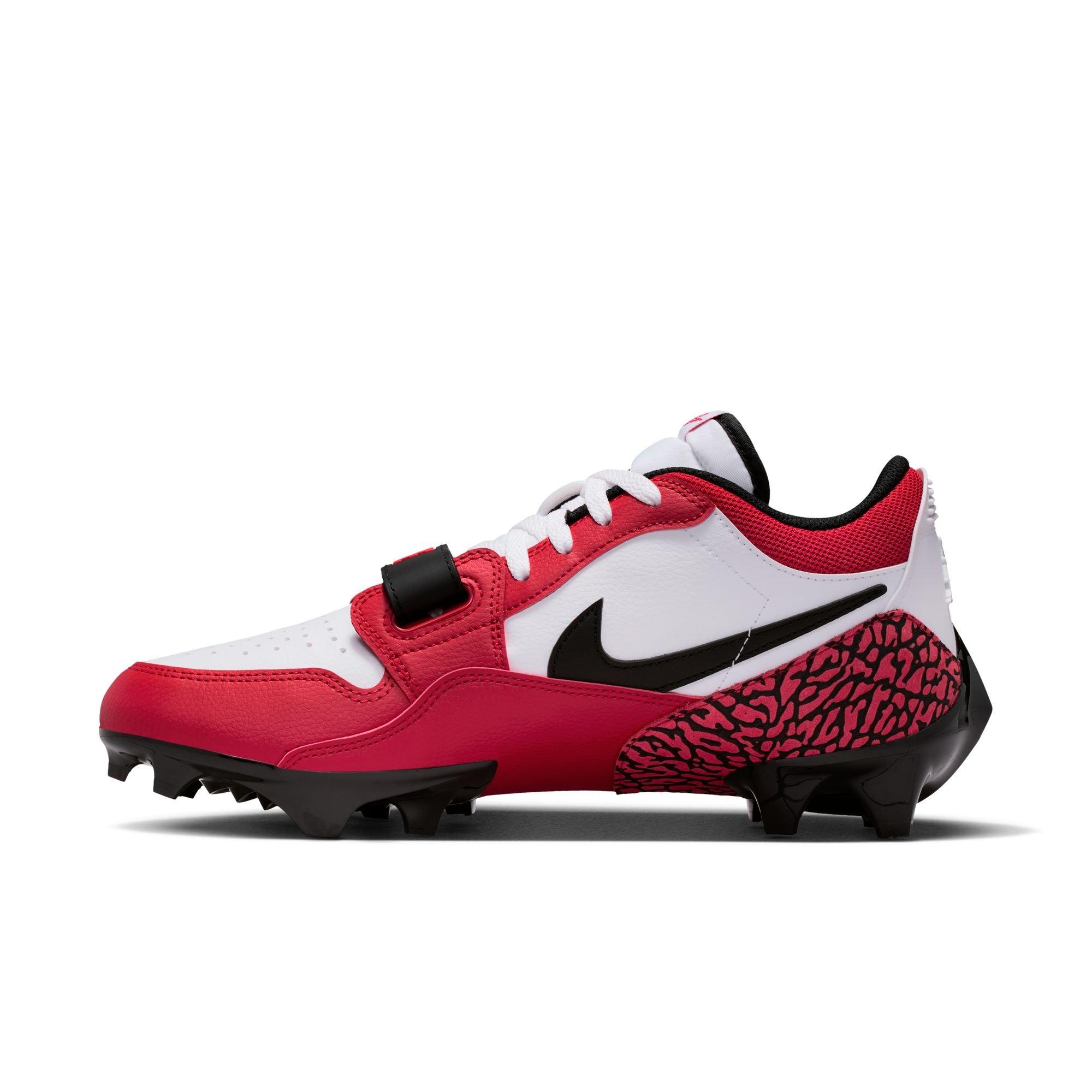 Jordan Legacy 312 Low TD "White/Black/Varsity Red" Men's Football Cleat - WHITE/BLACK/RED Thumbnail View 4