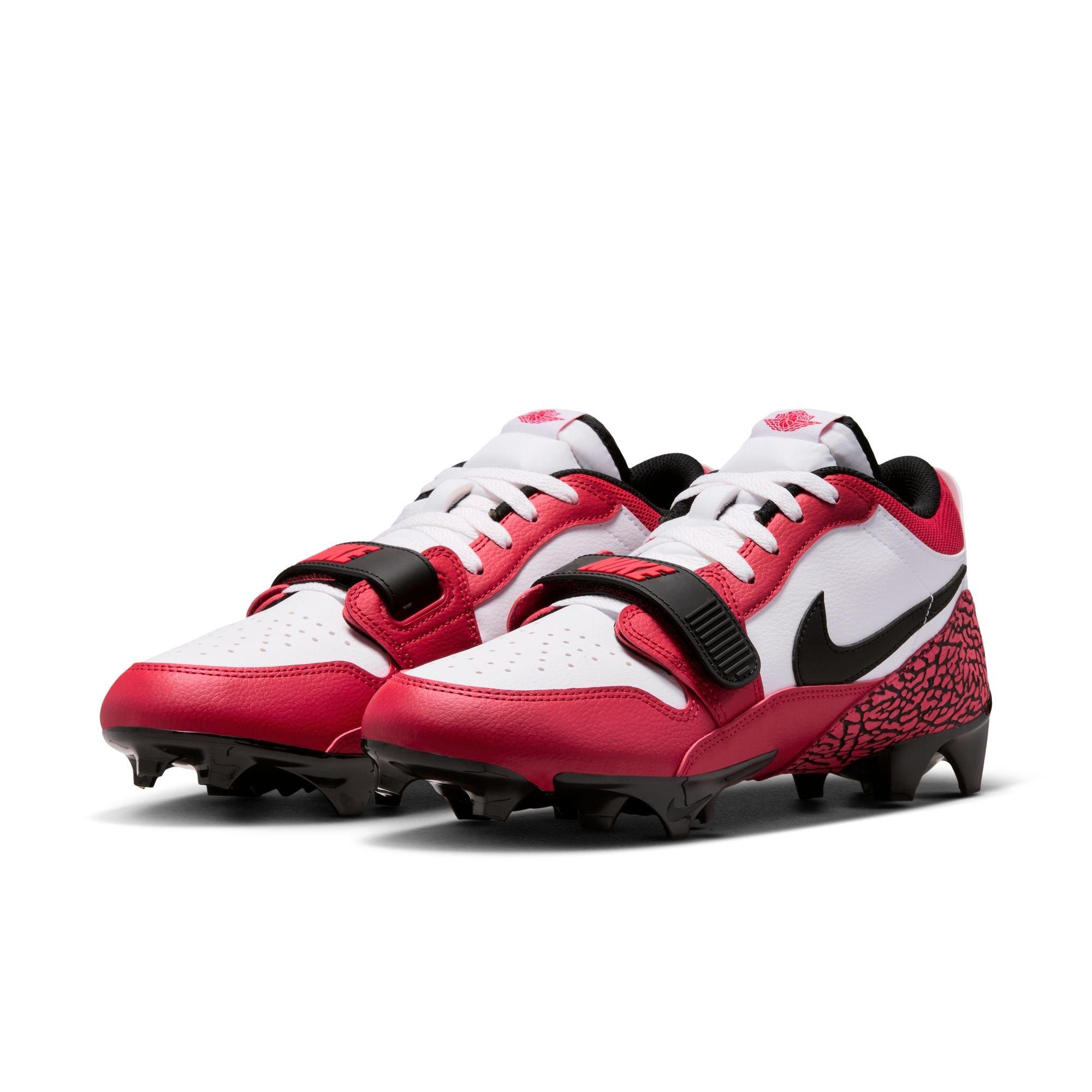 Jordan Legacy 312 Low TD "White/Black/Varsity Red" Men's Football Cleat - WHITE/BLACK/RED Thumbnail View 5