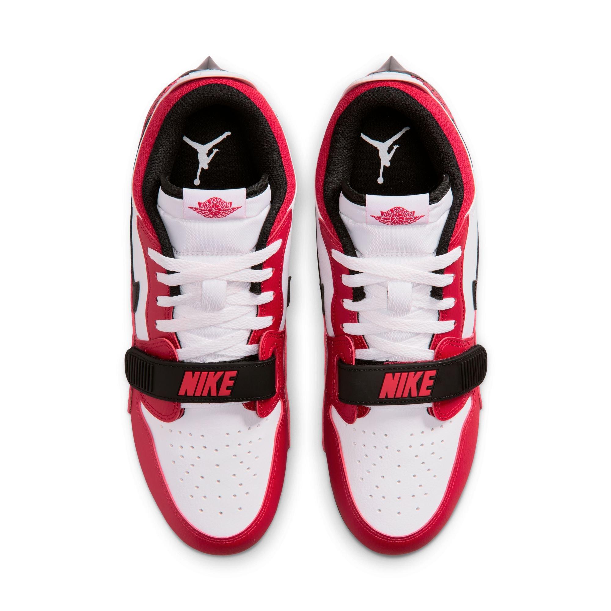 Jordan Legacy 312 Low TD "White/Black/Varsity Red" Men's Football Cleat - WHITE/BLACK/RED Thumbnail View 6