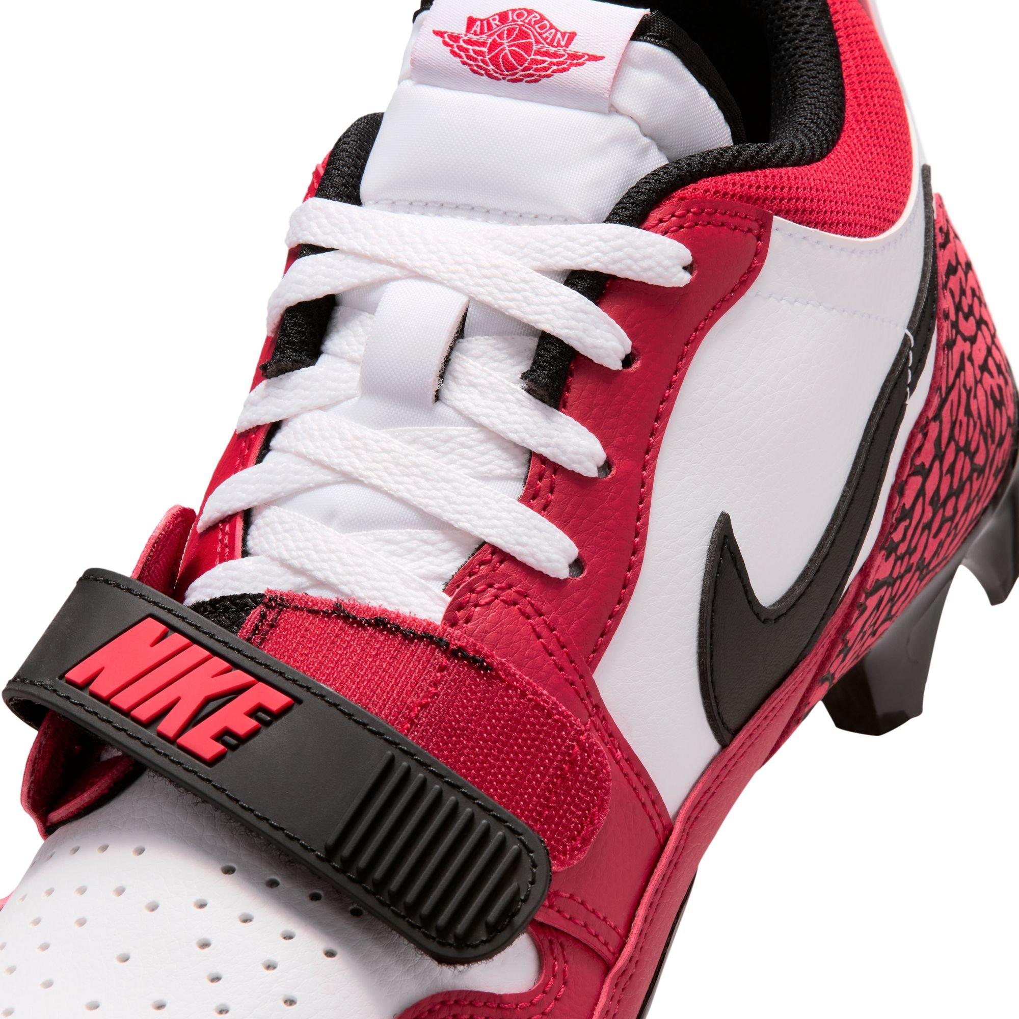 Jordan Legacy 312 Low TD "White/Black/Varsity Red" Men's Football Cleat - WHITE/BLACK/RED Thumbnail View 10