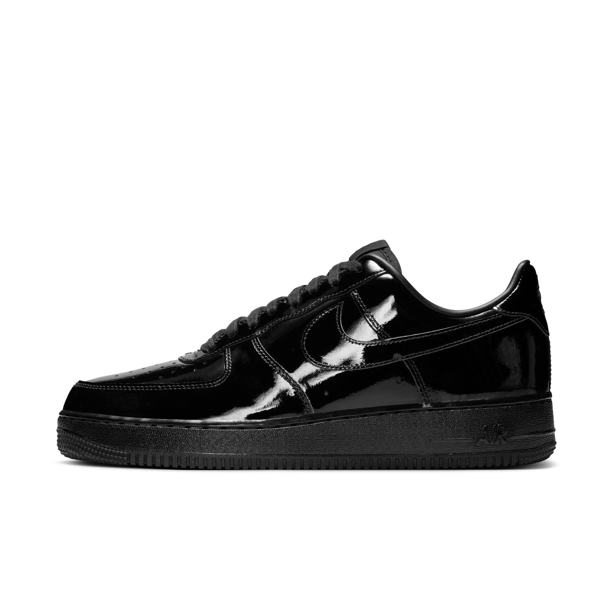 Nike Air Force 1 '07 Premium "Black" Patent Men's Shoe - BLACK Thumbnail View 3