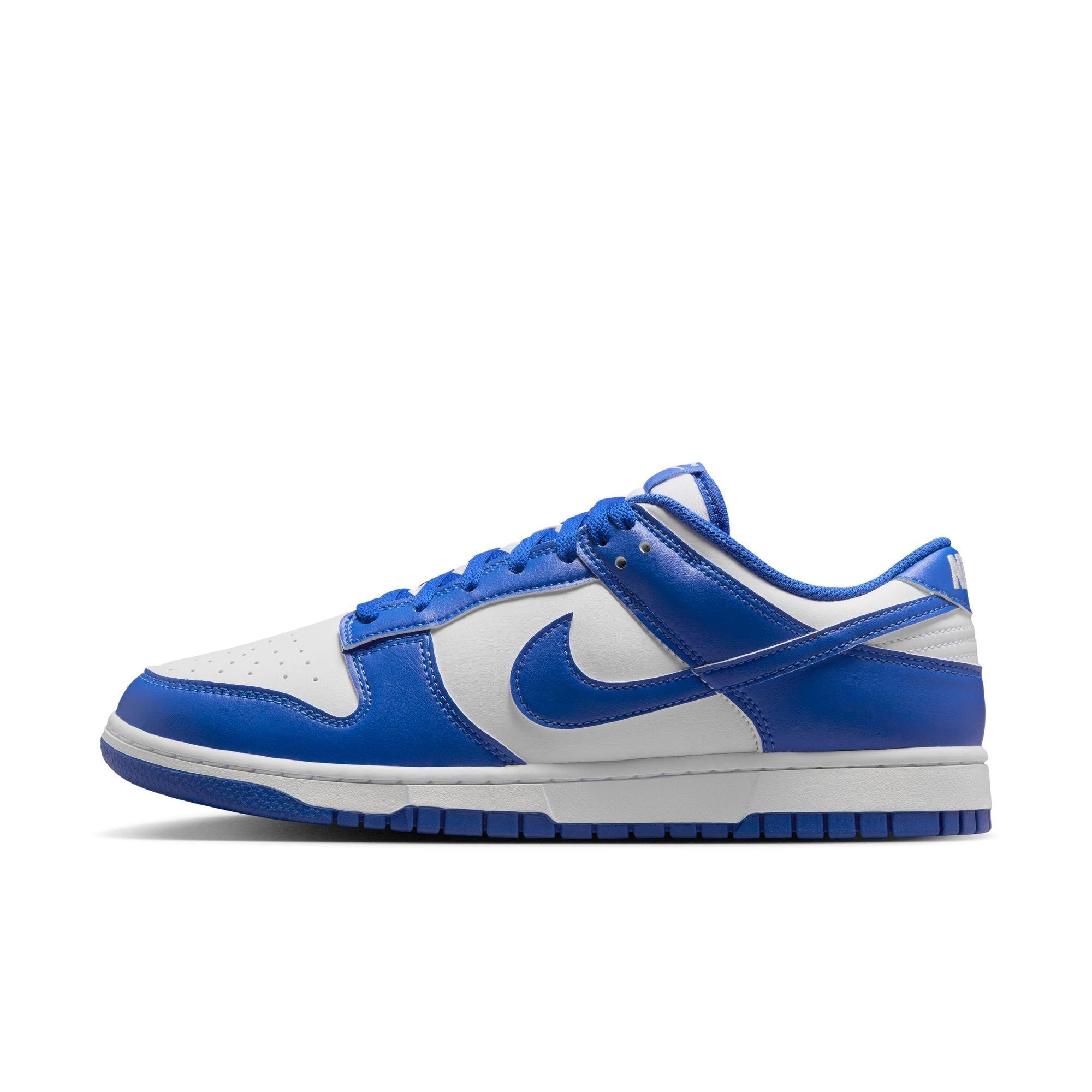 Nike Dunk Low Retro "White/Hyper Royal" Men's Shoe - BLUE/WHITE Thumbnail View 3