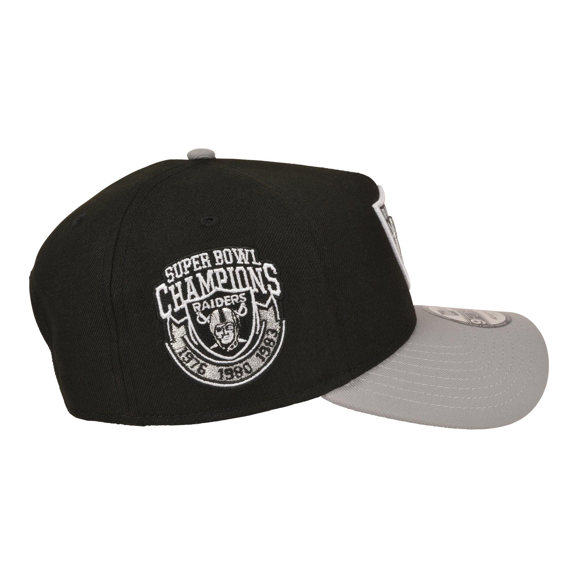 New Era Las Vegas Raiders 9FORTY A-Frame Cherry Blossom Snapback Hat - Black/Grey - BLACK/GREY Thumbnail View 3
