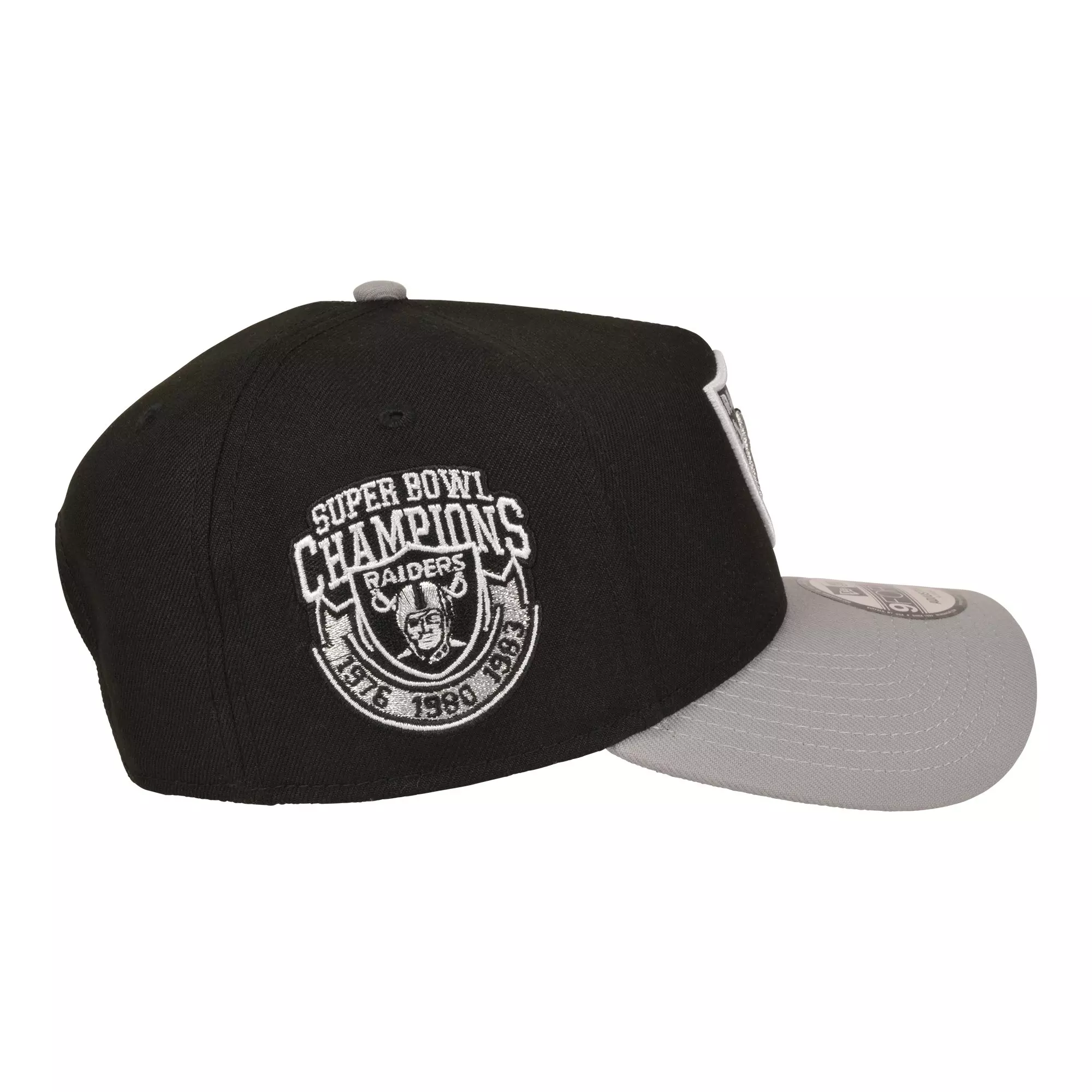 New Era Las Vegas Raiders 9FORTY A-Frame Cherry Blossom Snapback Hat-Black/Grey - BLACK/GREY
