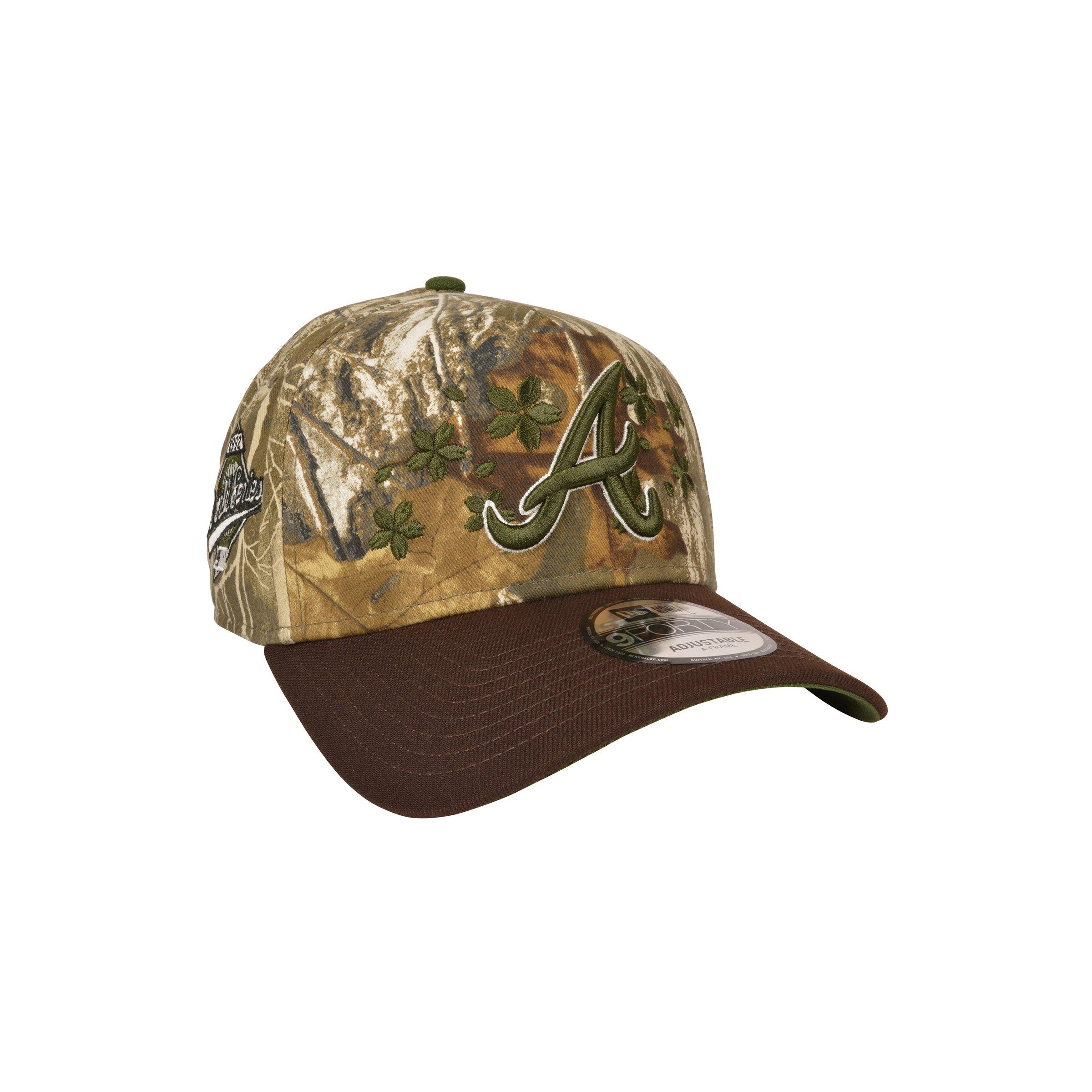 New Era Atlanta Braves 9FORTY A-Frame Cherry Blossom Black/Green Snapback Hat