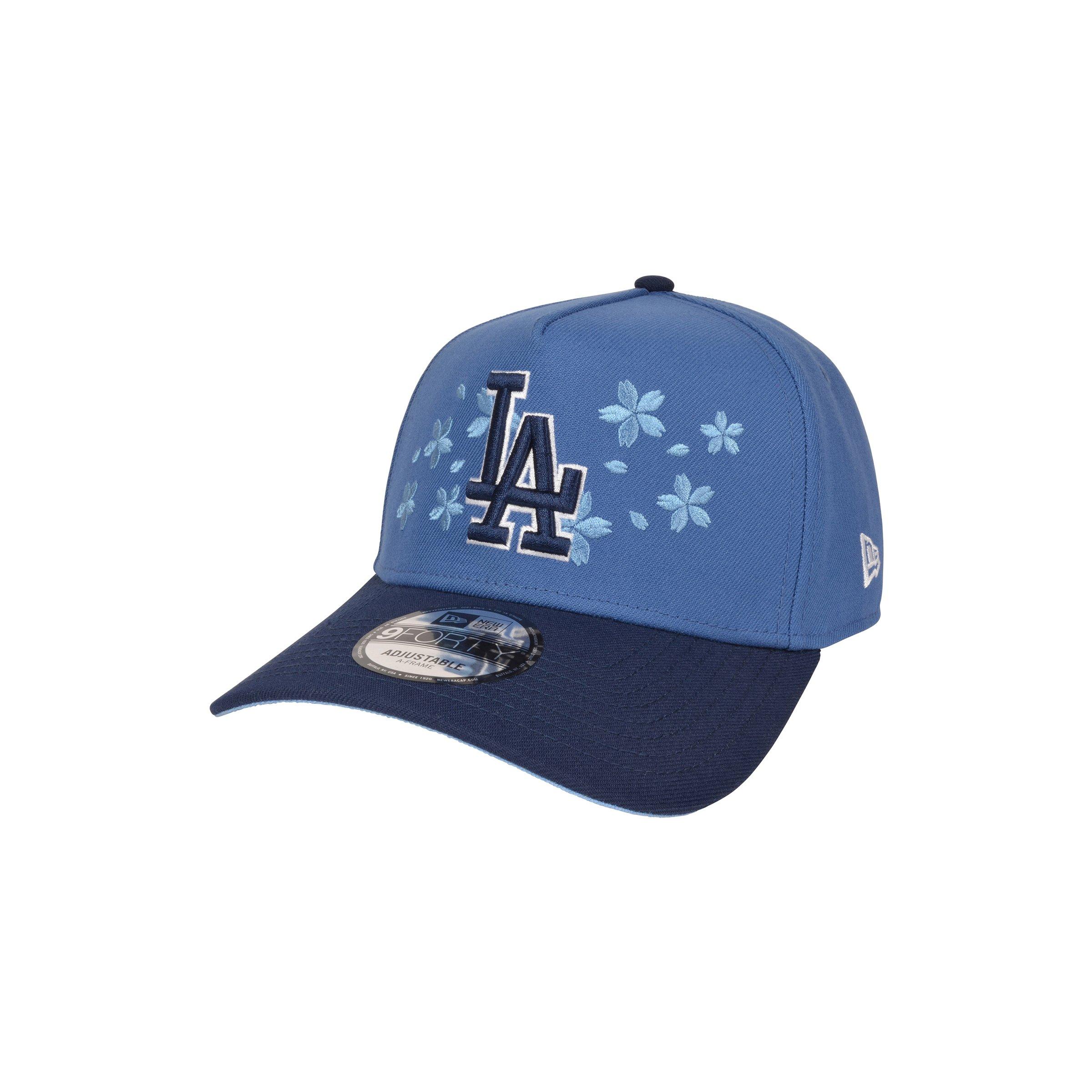 New Era Los Angeles Dodgers 9FORTY A-Frame Cherry Blossom Snapback Hat - Blue - BLUE Thumbnail View 1
