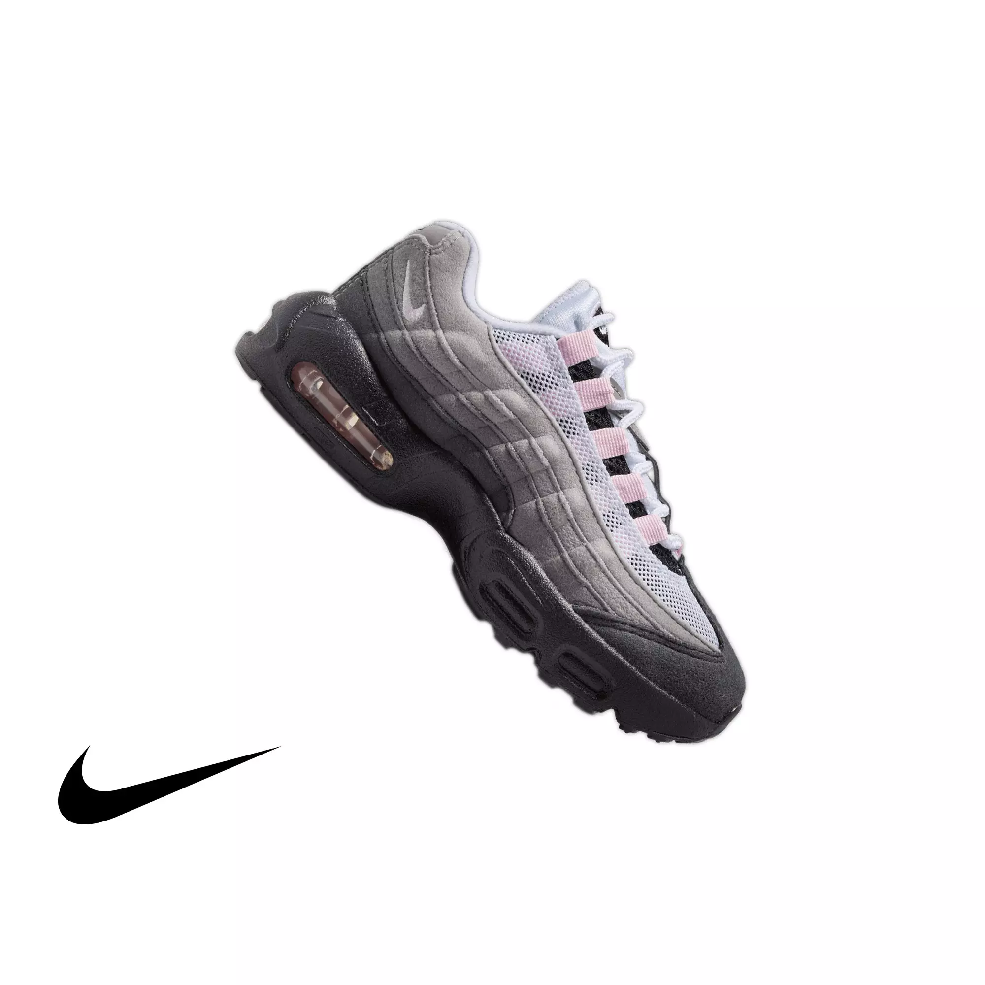 Nike Air Max 95 Big Bubble "Pink Foam" Preschool Kids' Shoe - BLACK/PINK FOAM/MEDIUM GREY