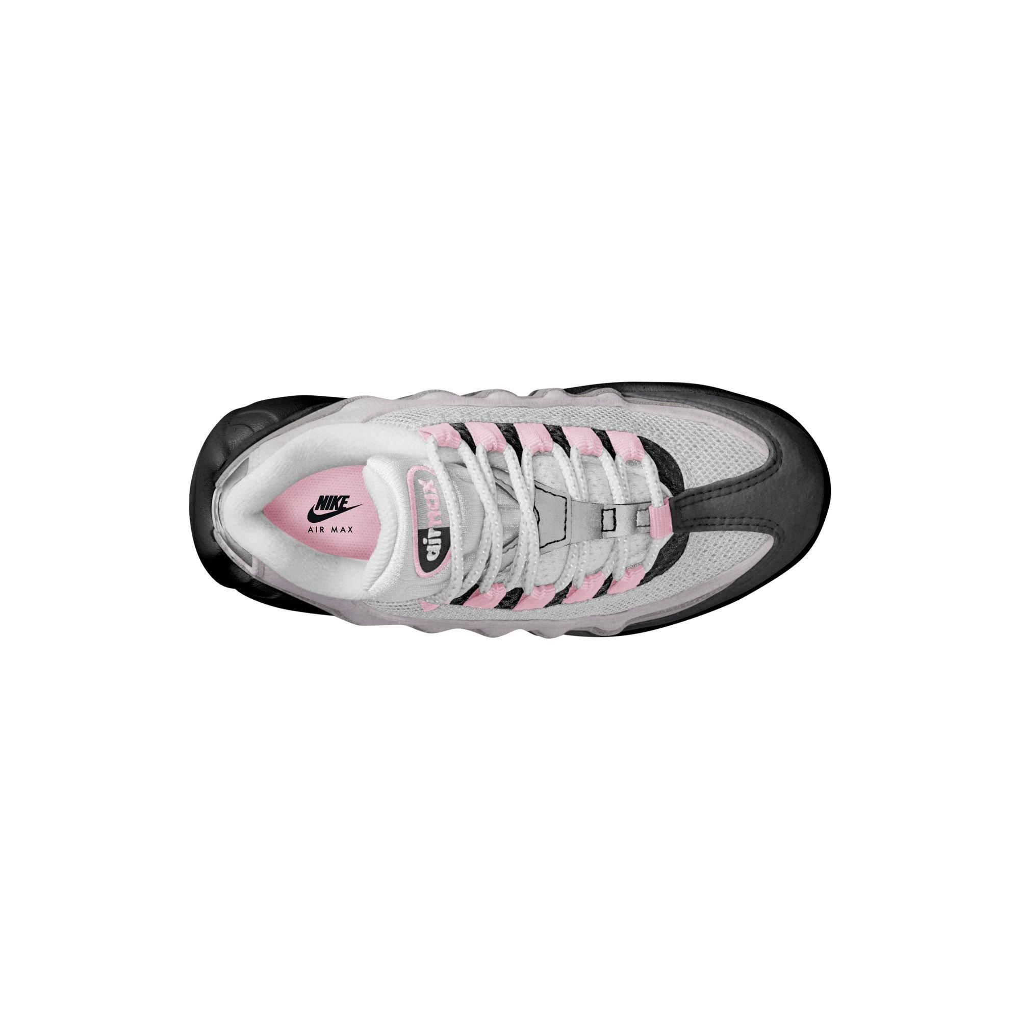 Nike Air Max 95 Big Bubble "Pink Foam" Preschool Kids' Shoe - BLACK/PINK FOAM/MEDIUM GREY Thumbnail View 11