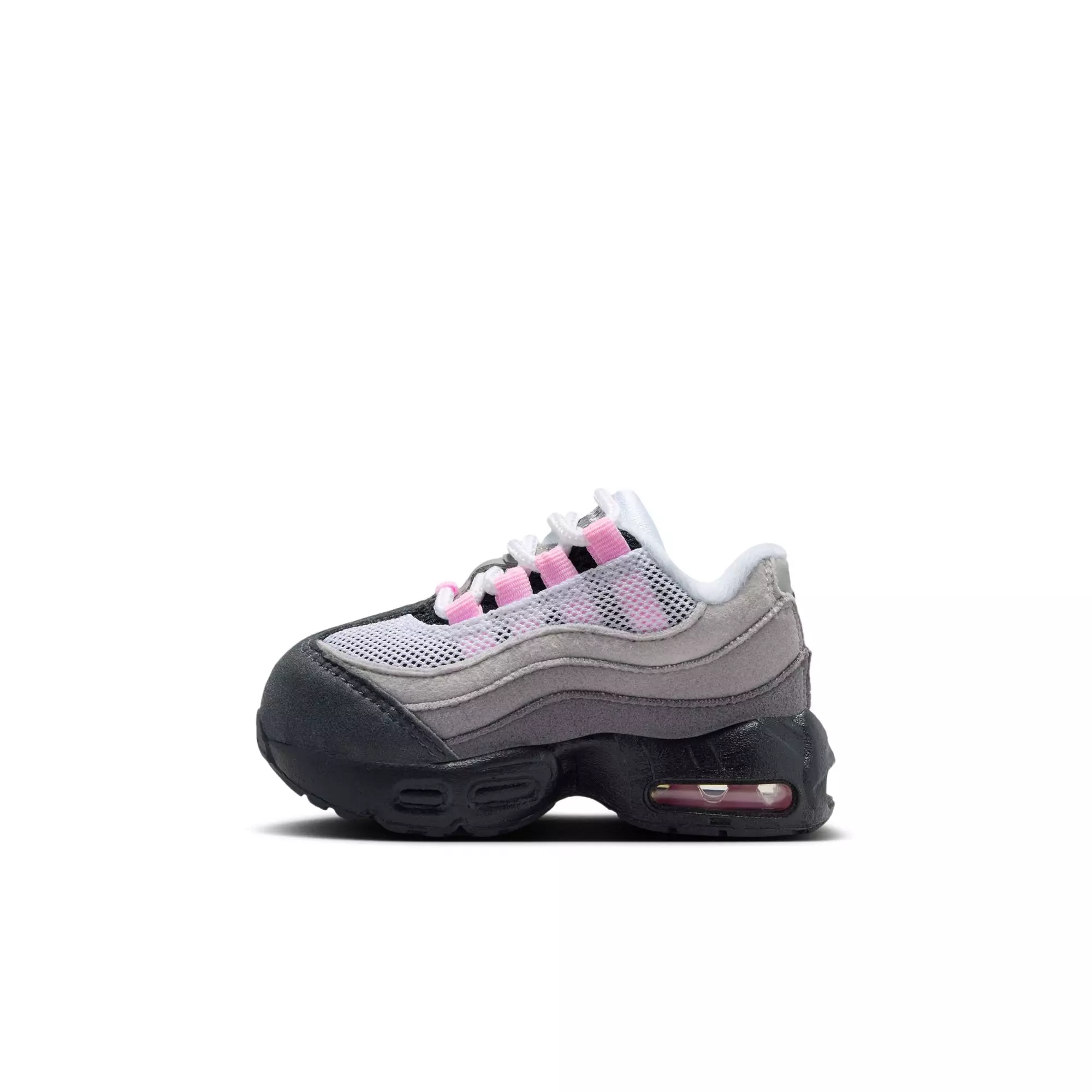 Nike Air Max 95 Big Bubble "Pink Foam" Toddler Kids' Shoe - BLACK/PINK FOAM/MEDIUM GREY