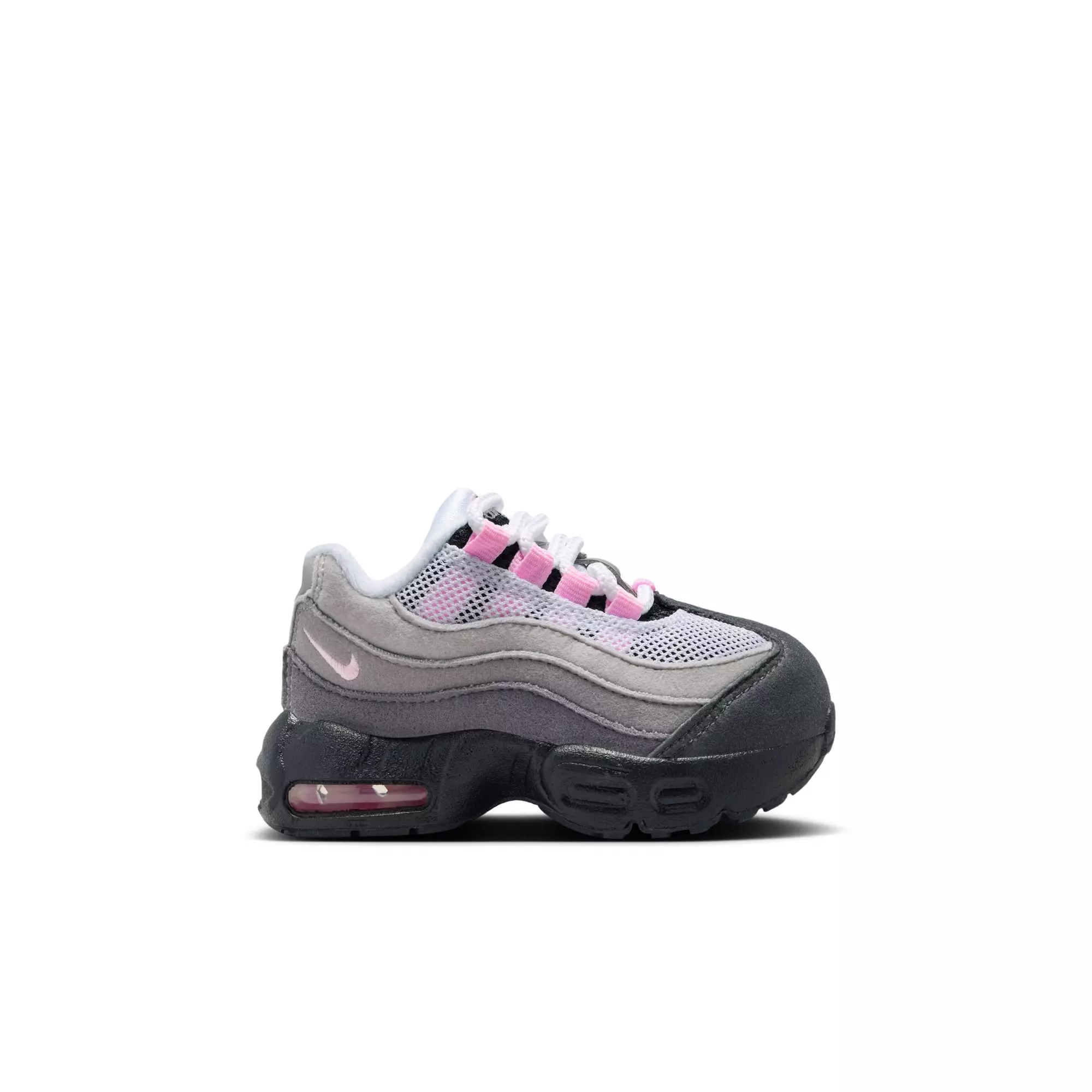 Nike Air Max 95 Big Bubble "Pink Foam" Toddler Kids' Shoe - BLACK/PINK FOAM/MEDIUM GREY