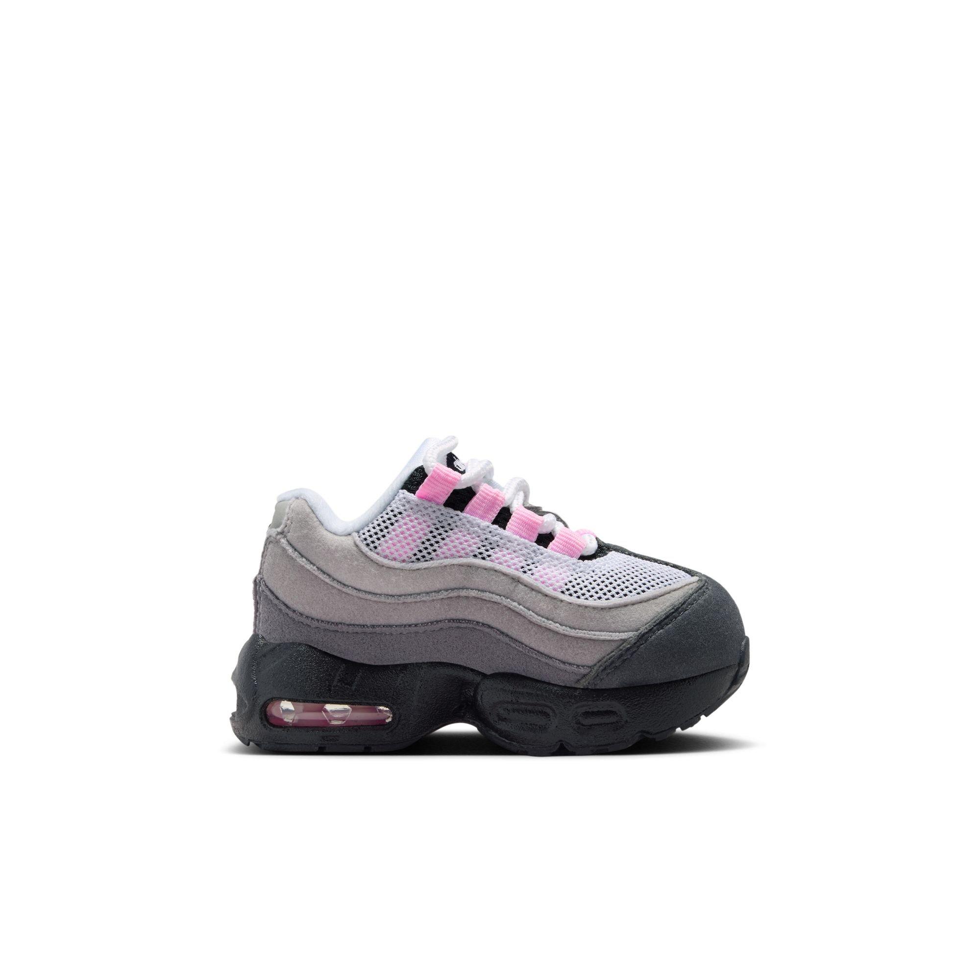 Nike Air Max 95 Big Bubble "Pink Foam" Toddler Kids' Shoe - BLACK/PINK FOAM/MEDIUM GREY Thumbnail View 3