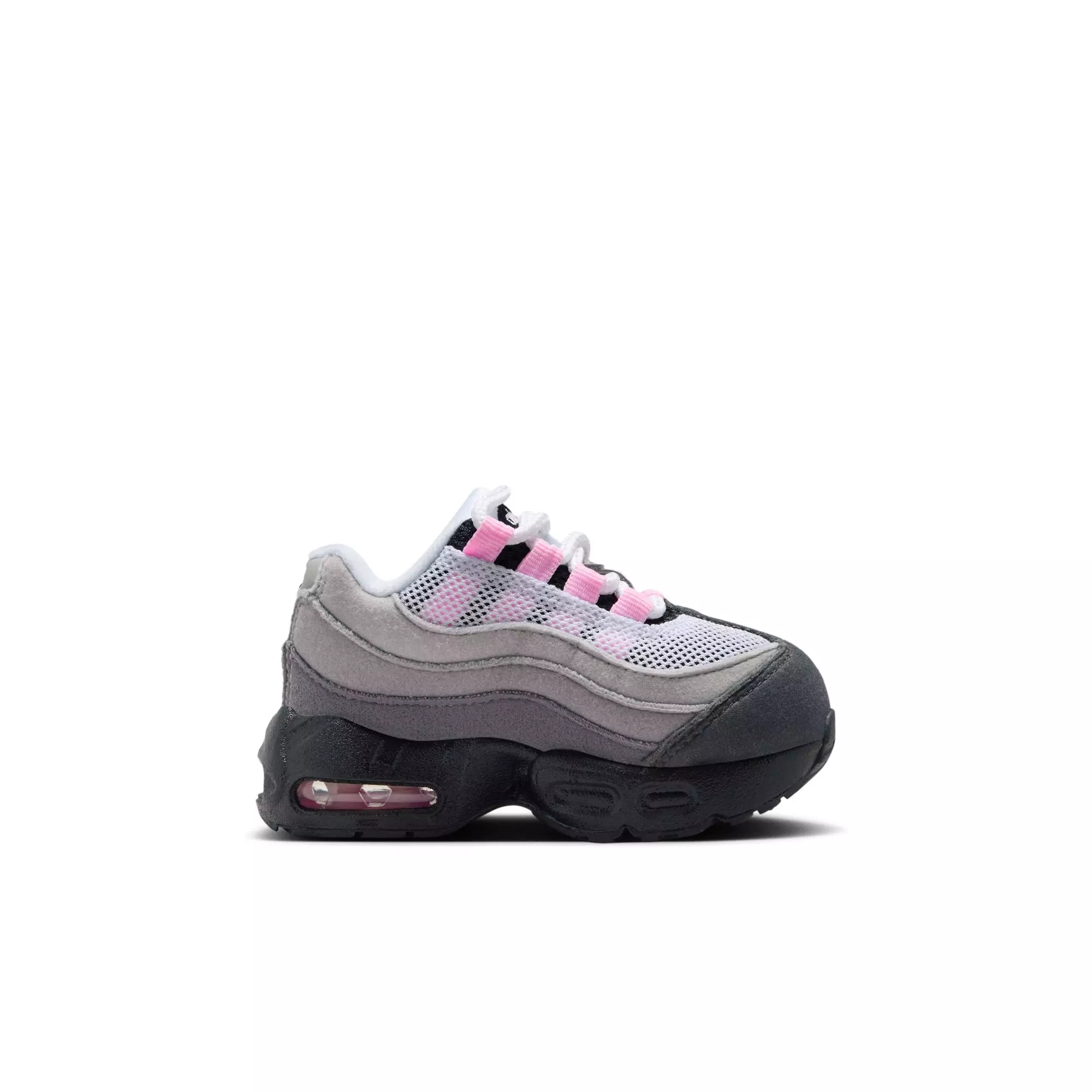 Nike Air Max 95 Big Bubble "Pink Foam" Toddler Kids' Shoe - BLACK/PINK FOAM/MEDIUM GREY