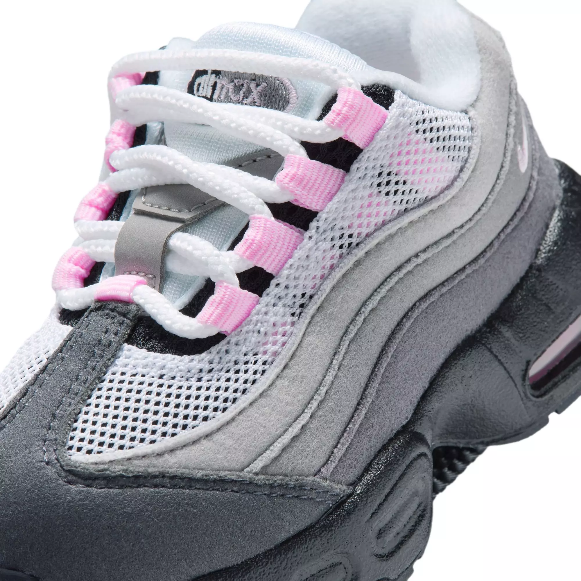Nike Air Max 95 Big Bubble "Pink Foam" Toddler Kids' Shoe - BLACK/PINK FOAM/MEDIUM GREY