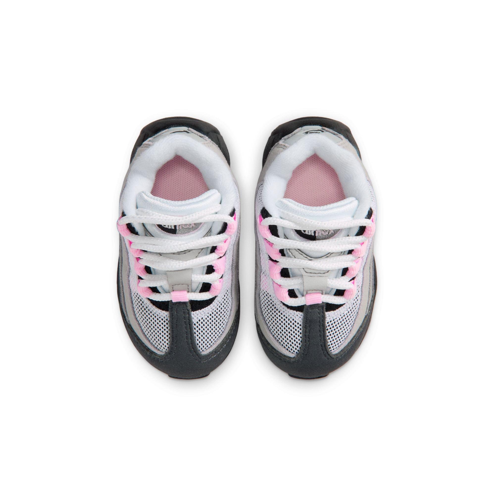 Nike Air Max 95 Big Bubble "Pink Foam" Toddler Kids' Shoe - BLACK/PINK FOAM/MEDIUM GREY Thumbnail View 9