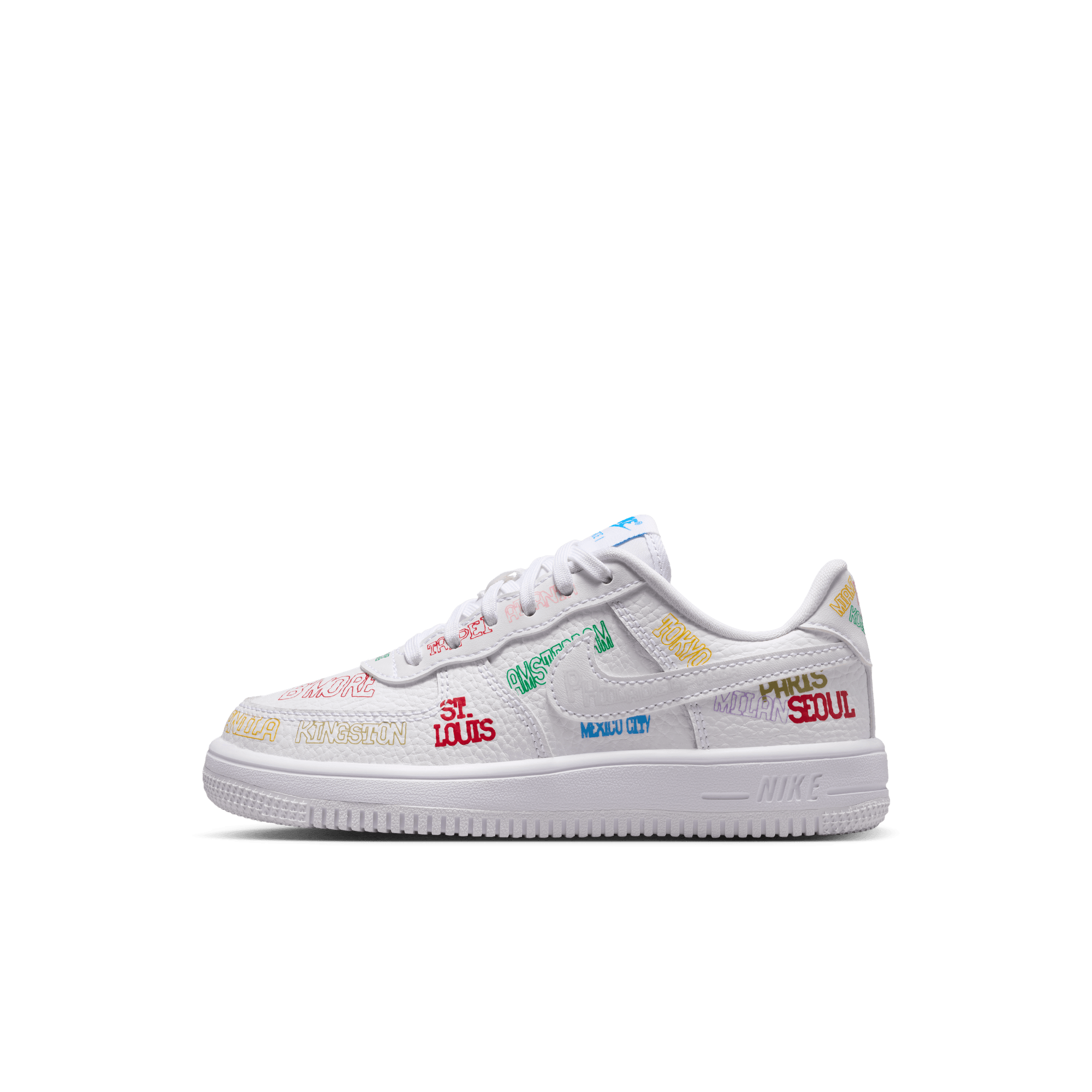 Nike Air Force 1 Low LV8 3 "On Tour" Preschool Boys' Shoe - WHITE Thumbnail View 3