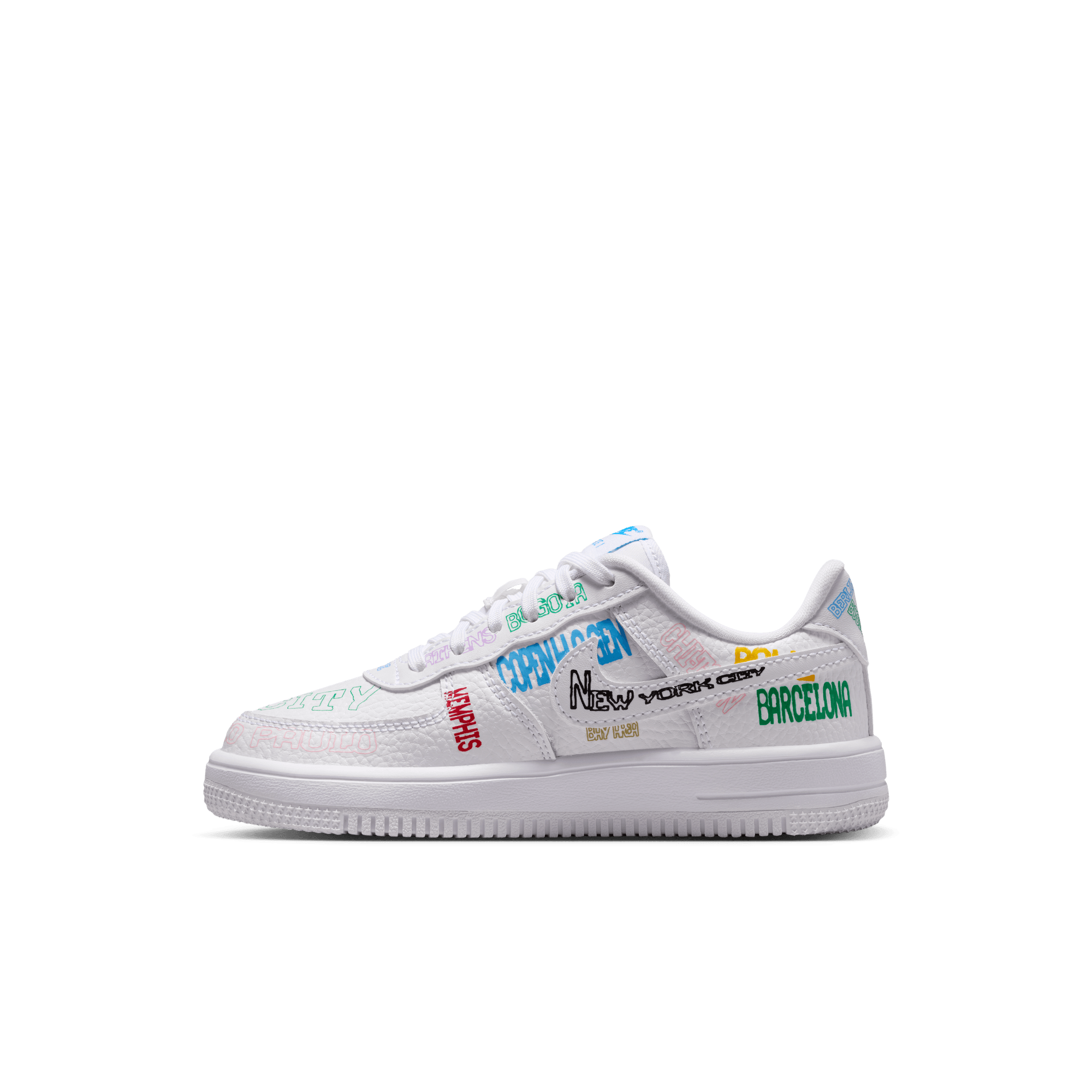 Nike Air Force 1 Low LV8 3 "On Tour" Preschool Boys' Shoe - WHITE Thumbnail View 4
