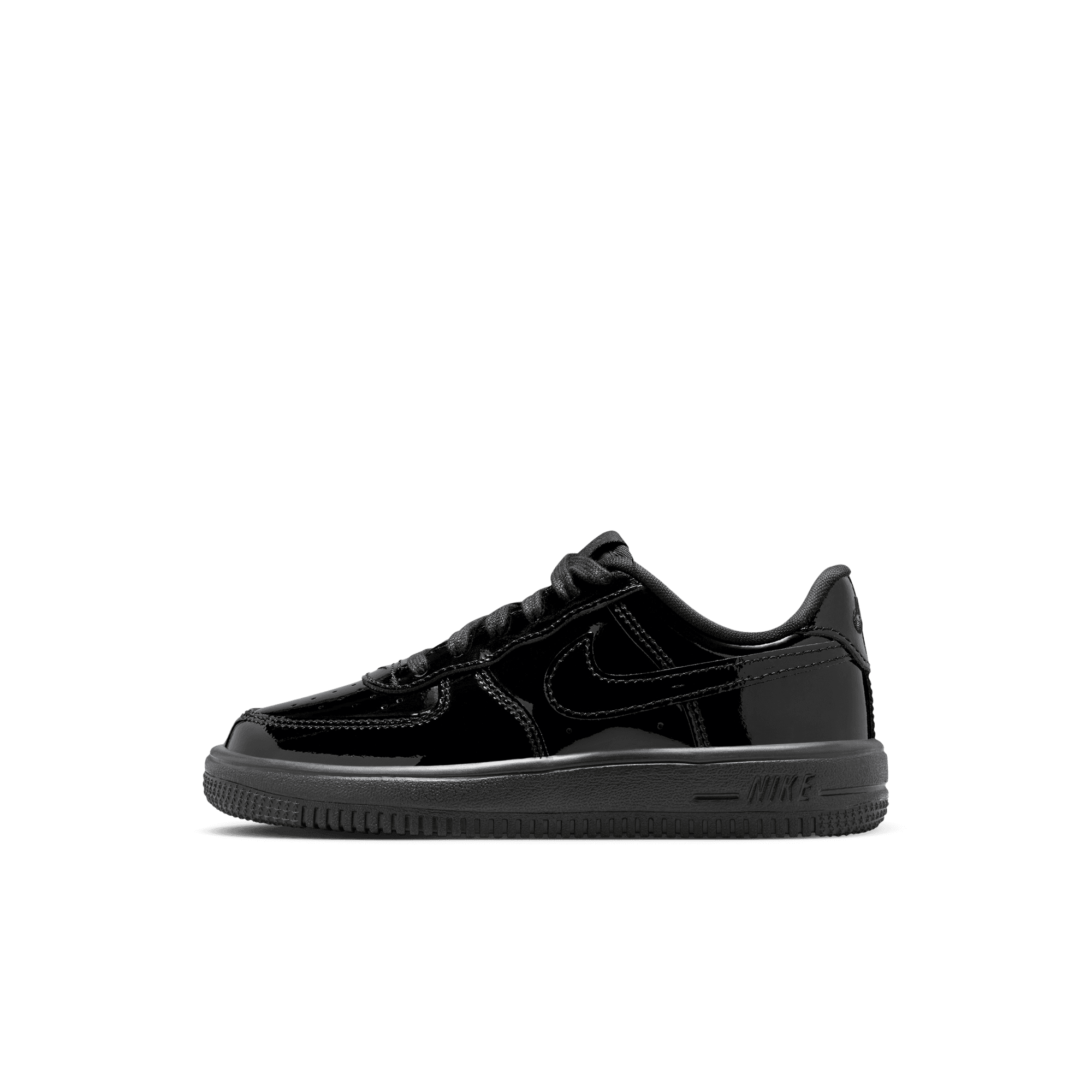Nike Air Force 1 Low "Black Patent" Preschool Boys' Shoe - BLACK Thumbnail View 3