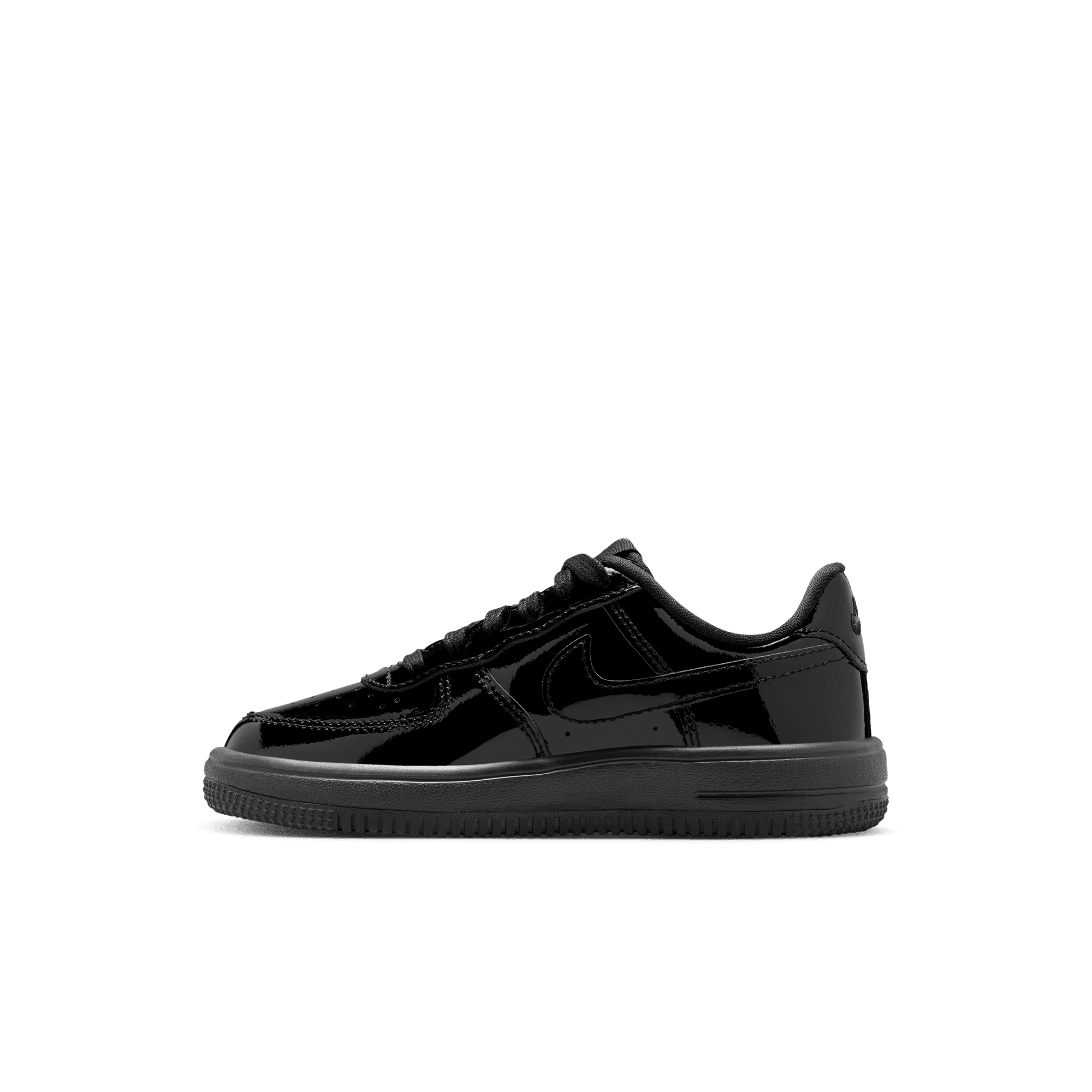 Nike Air Force 1 Low "Black Patent" Preschool Boys' Shoe - BLACK Thumbnail View 4