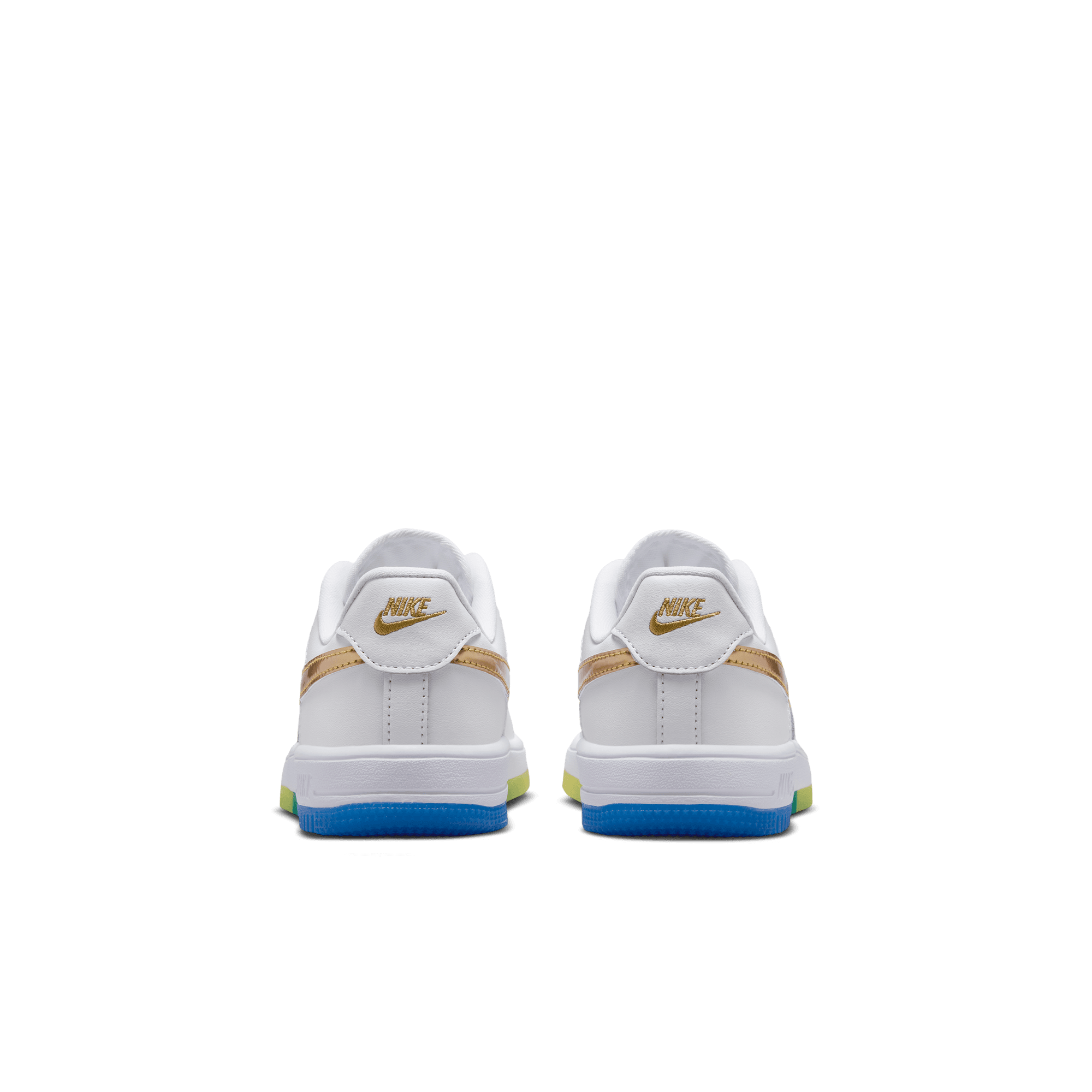 Nike Air Force 1 Low "White/Metallic Gold/Soar/Sonic Yellow" Preschool Boys' Shoe - WHITE/YELLOW/GREEN Thumbnail View 7