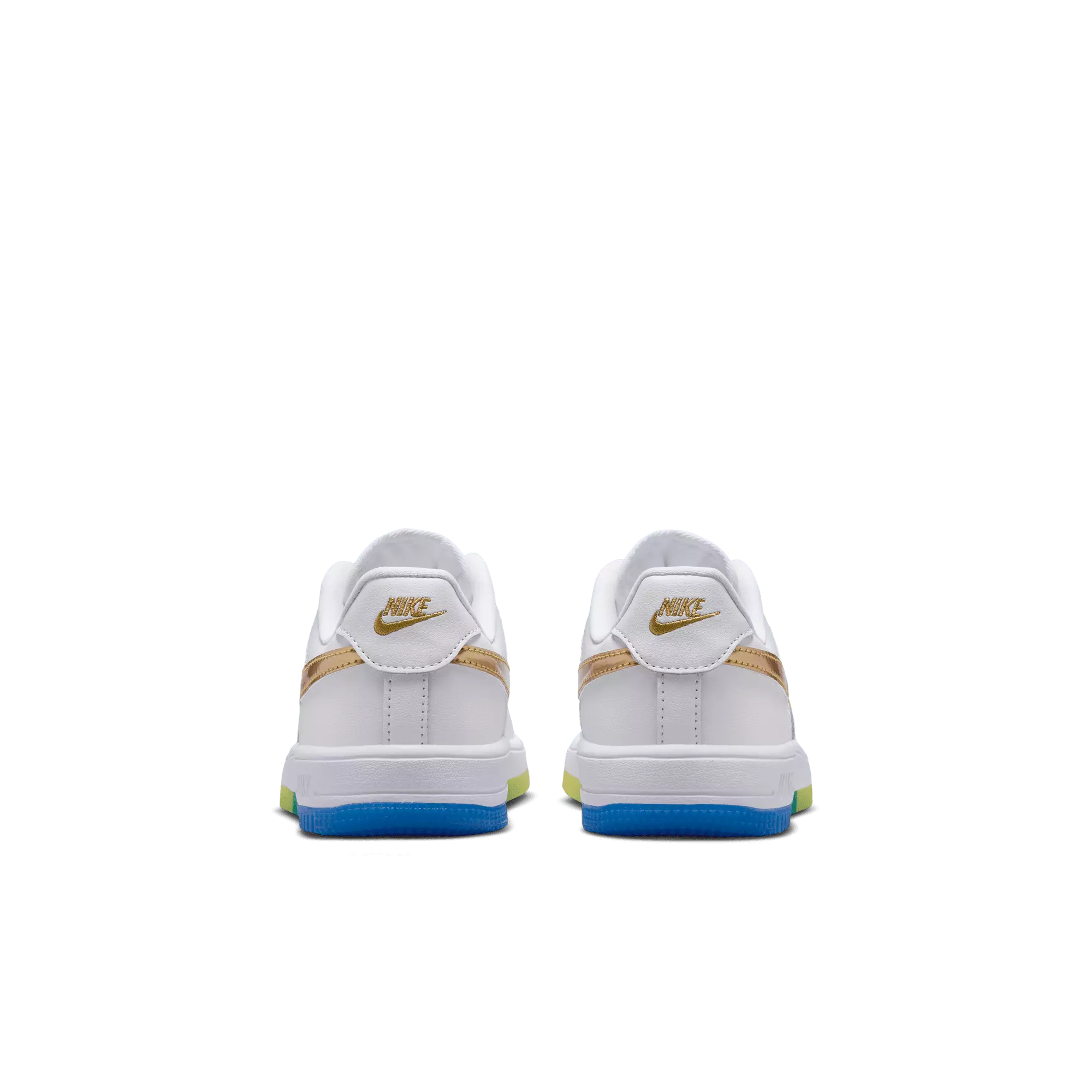 Nike Air Force 1 Low "White/Metallic Gold/Soar/Sonic Yellow" Preschool Boys' Shoe - WHITE/YELLOW/GREEN