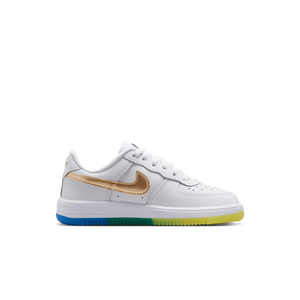 Nike Air Force 1 Low "White/Metallic Gold/Soar/Sonic Yellow" Preschool Boys' Shoe