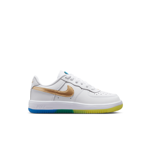 Nike Air Force 1 Low "White/Metallic Gold/Soar/Sonic Yellow" Preschool Boys' Shoe