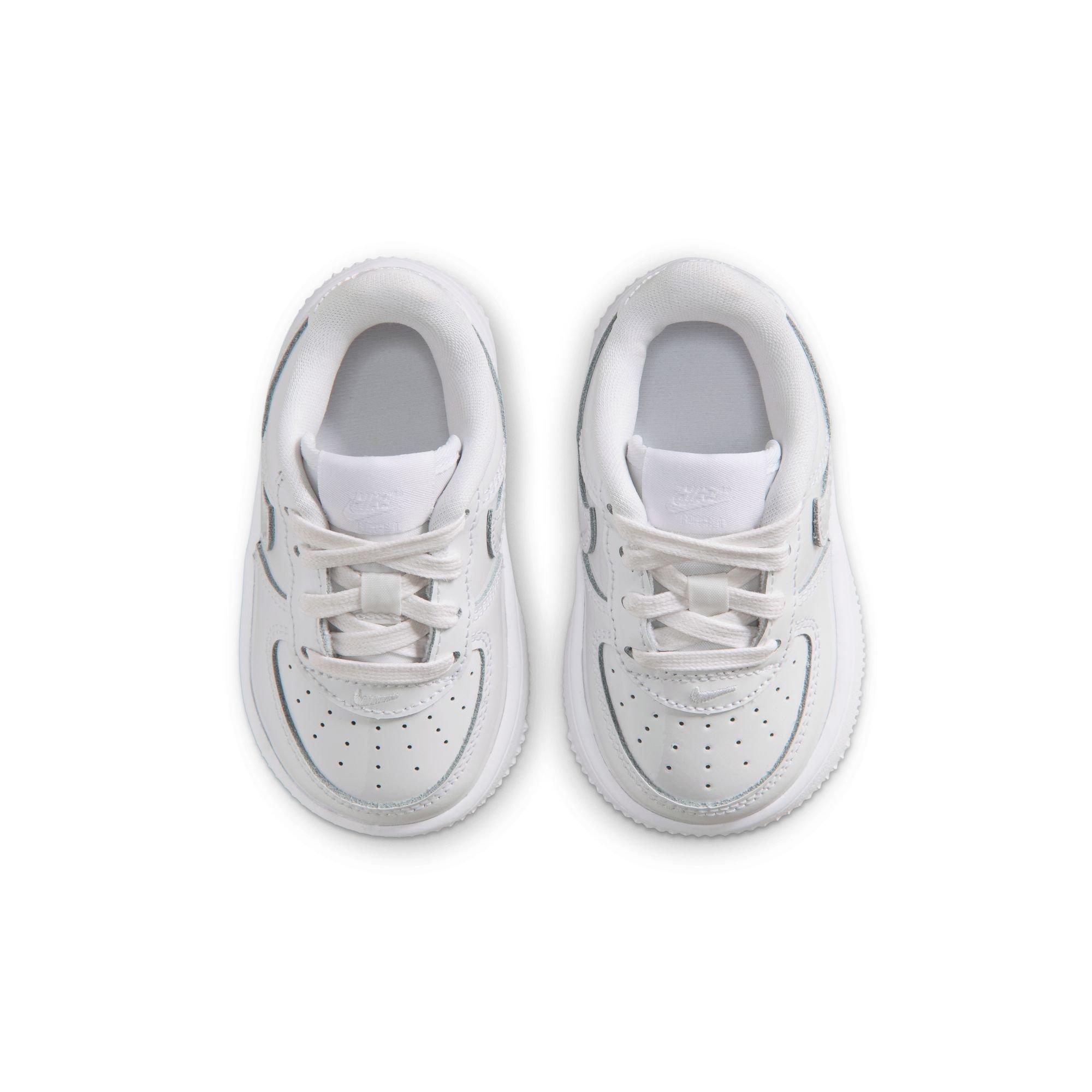 Nike Air Force 1 Low Patent Leather "White" Toddler Boys' Shoe - WHITE Thumbnail View 6