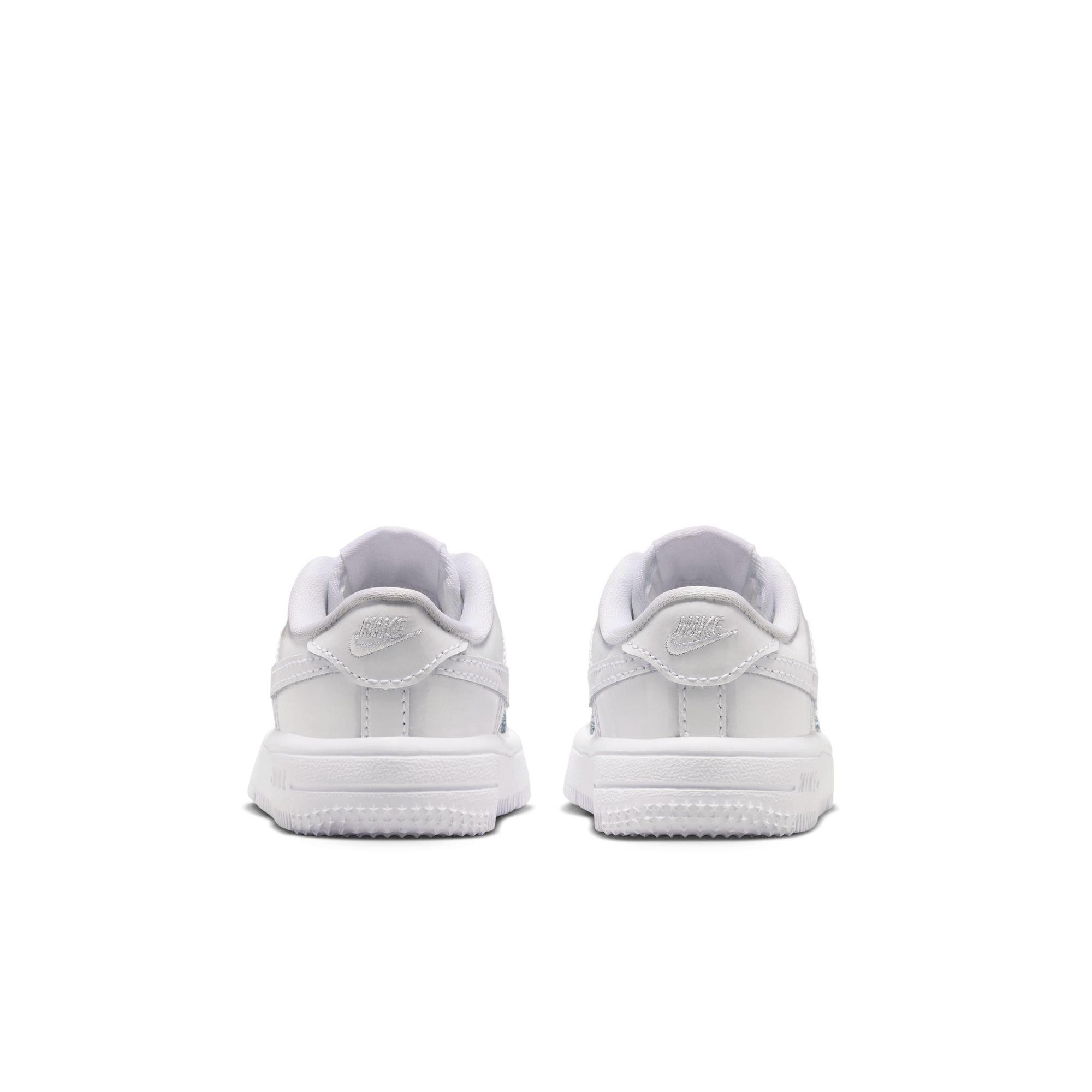 Nike Air Force 1 Low Patent Leather "White" Toddler Boys' Shoe - WHITE Thumbnail View 7
