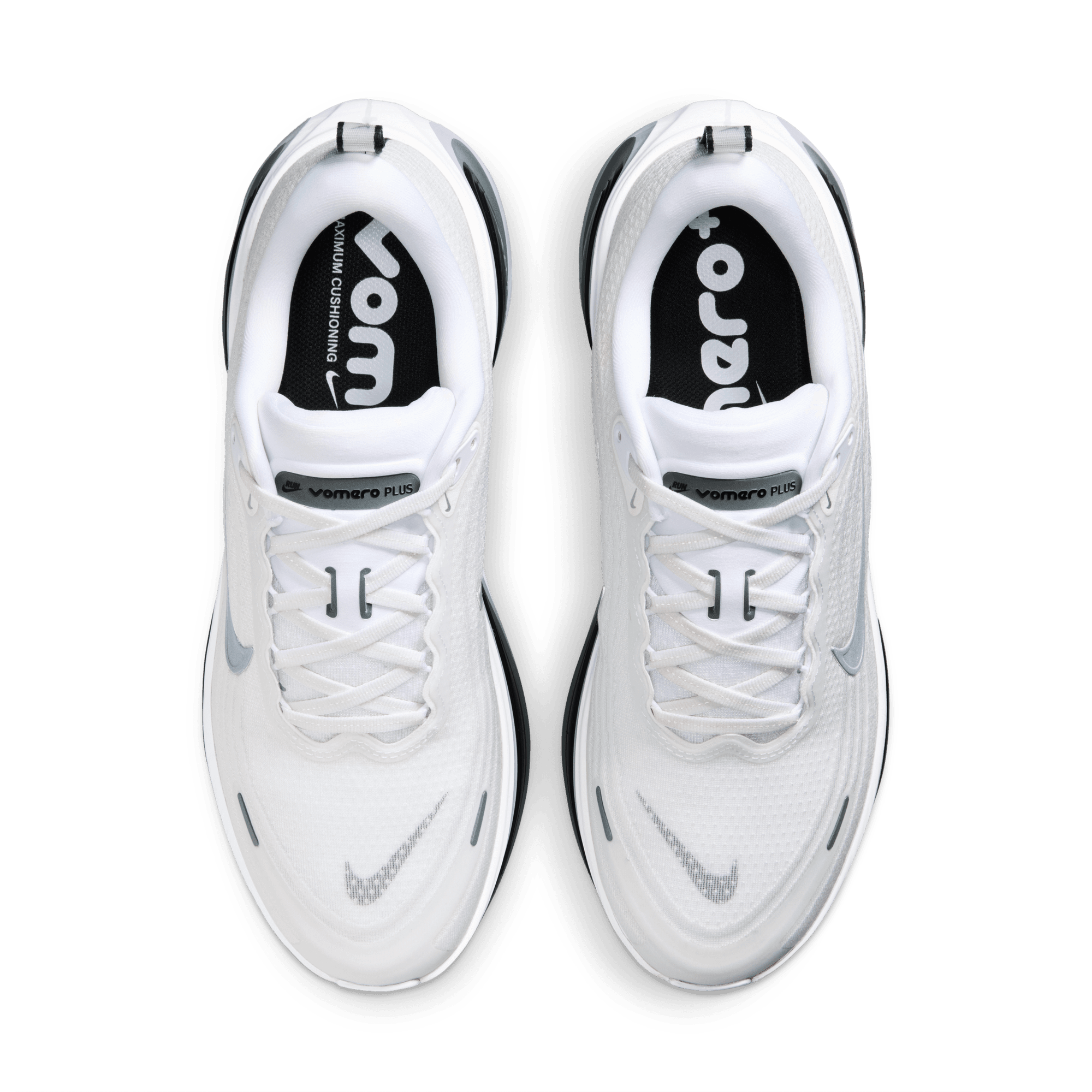 Nike Vomero Plus "White/Metallic Silver/Black/Cool Grey" Men's Road Running Shoe - WHITE/SILVER Thumbnail View 6