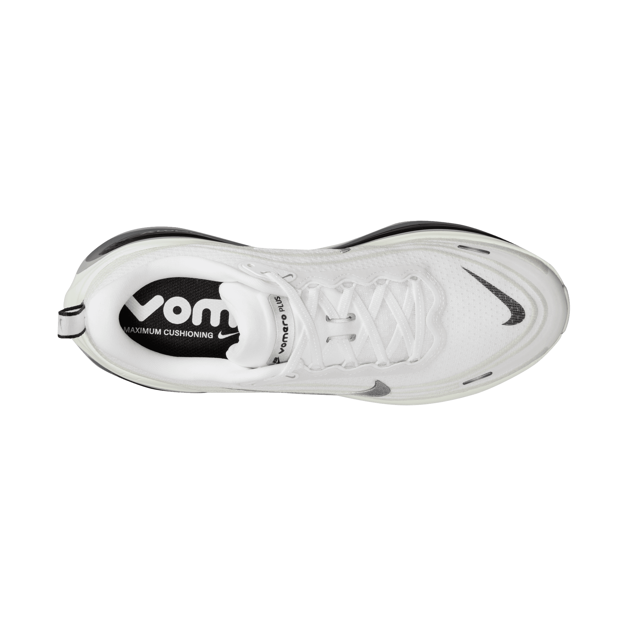 Nike Vomero Plus "White/Metallic Silver/Black/Cool Grey" Men's Road Running Shoe - WHITE/SILVER Thumbnail View 8