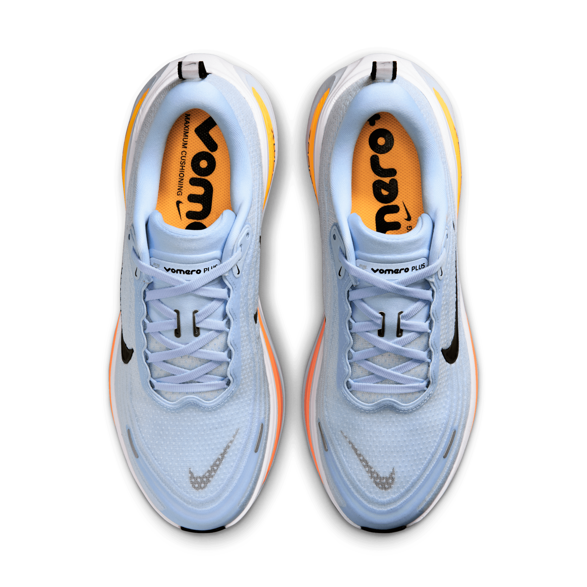 Nike Vomero Plus "Hydrogen Blue/Black/White/Total Orange" Men's Road Running Shoe - BLUE/ORANGE Thumbnail View 6