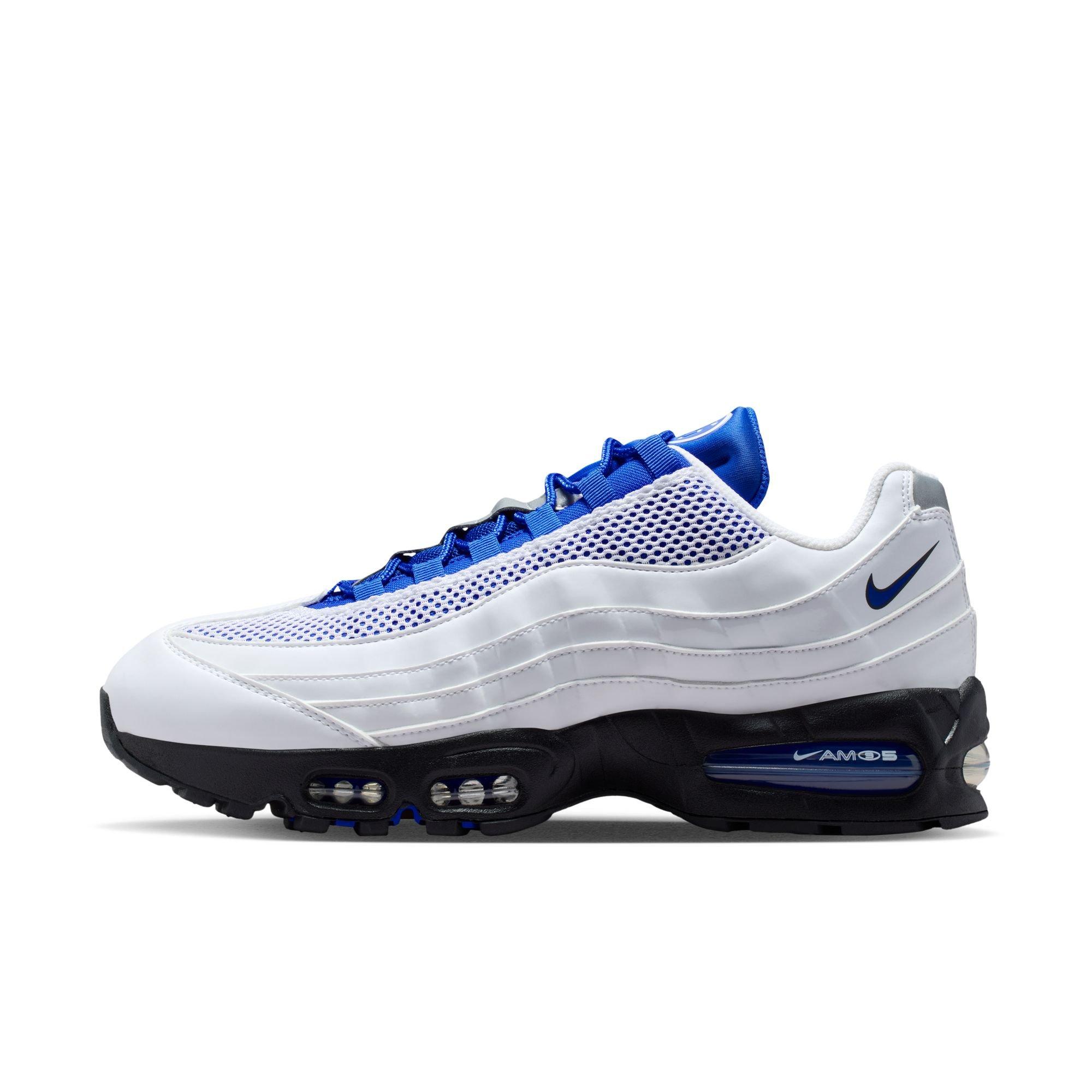 Nike Air Max 95 Big Bubble "White/Racer Blue/Black/Metallic Silver" Men's Shoe - WHITE/BLUE Thumbnail View 3