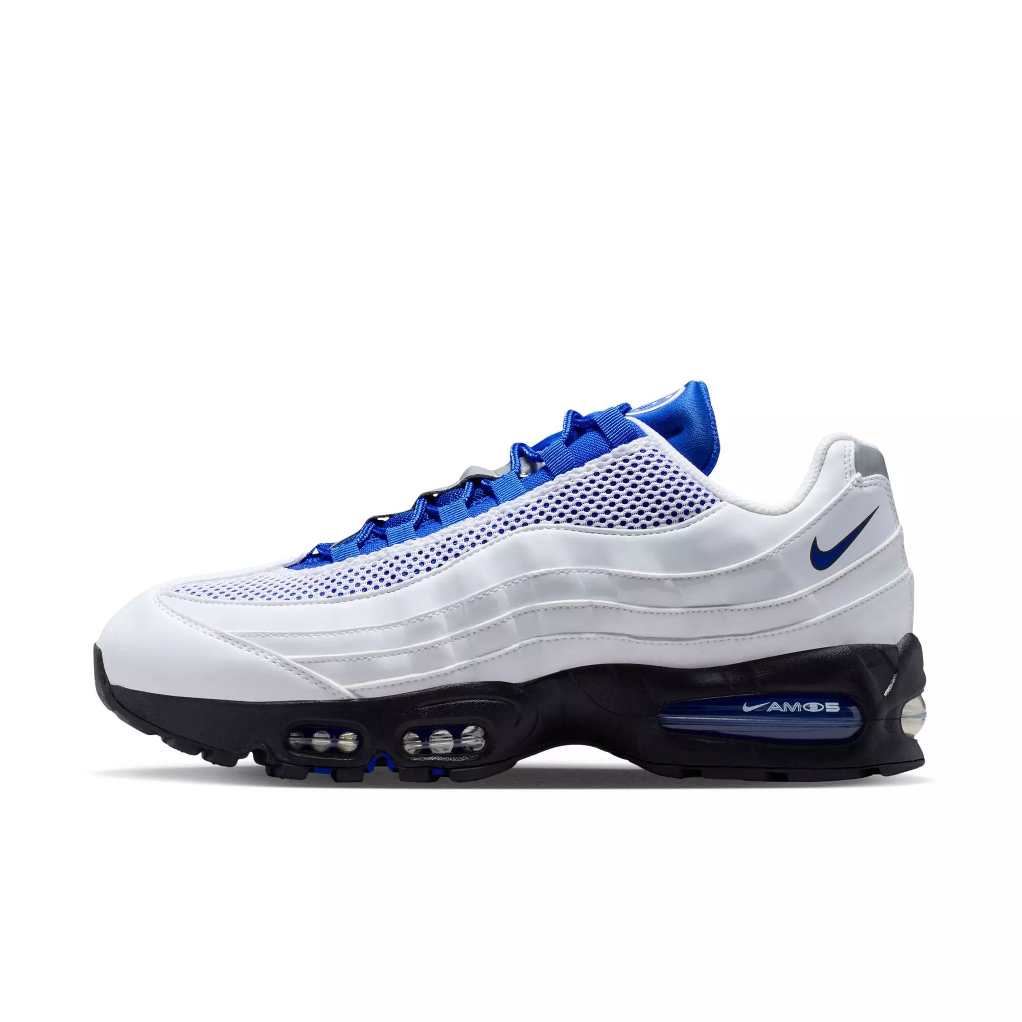 Nike Air Max 95 Big Bubble "White/Racer Blue/Black/Metallic Silver" Men's Shoe - WHITE/BLUE