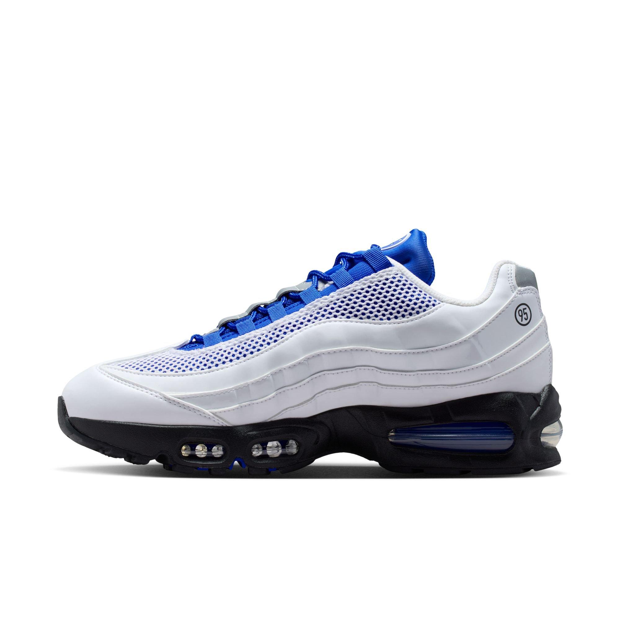Nike Air Max 95 Big Bubble "White/Racer Blue/Black/Metallic Silver" Men's Shoe - WHITE/BLUE Thumbnail View 4