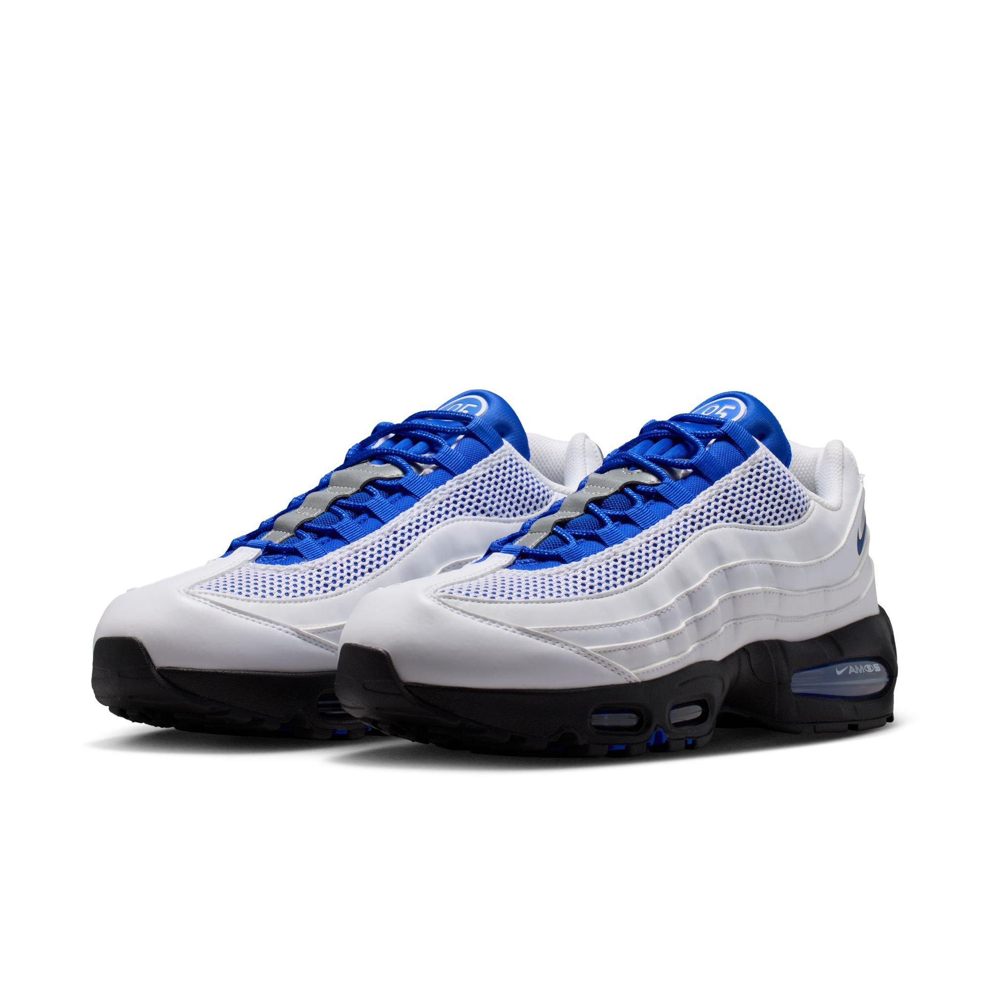 Nike Air Max 95 Big Bubble "White/Racer Blue/Black/Metallic Silver" Men's Shoe - WHITE/BLUE Thumbnail View 5