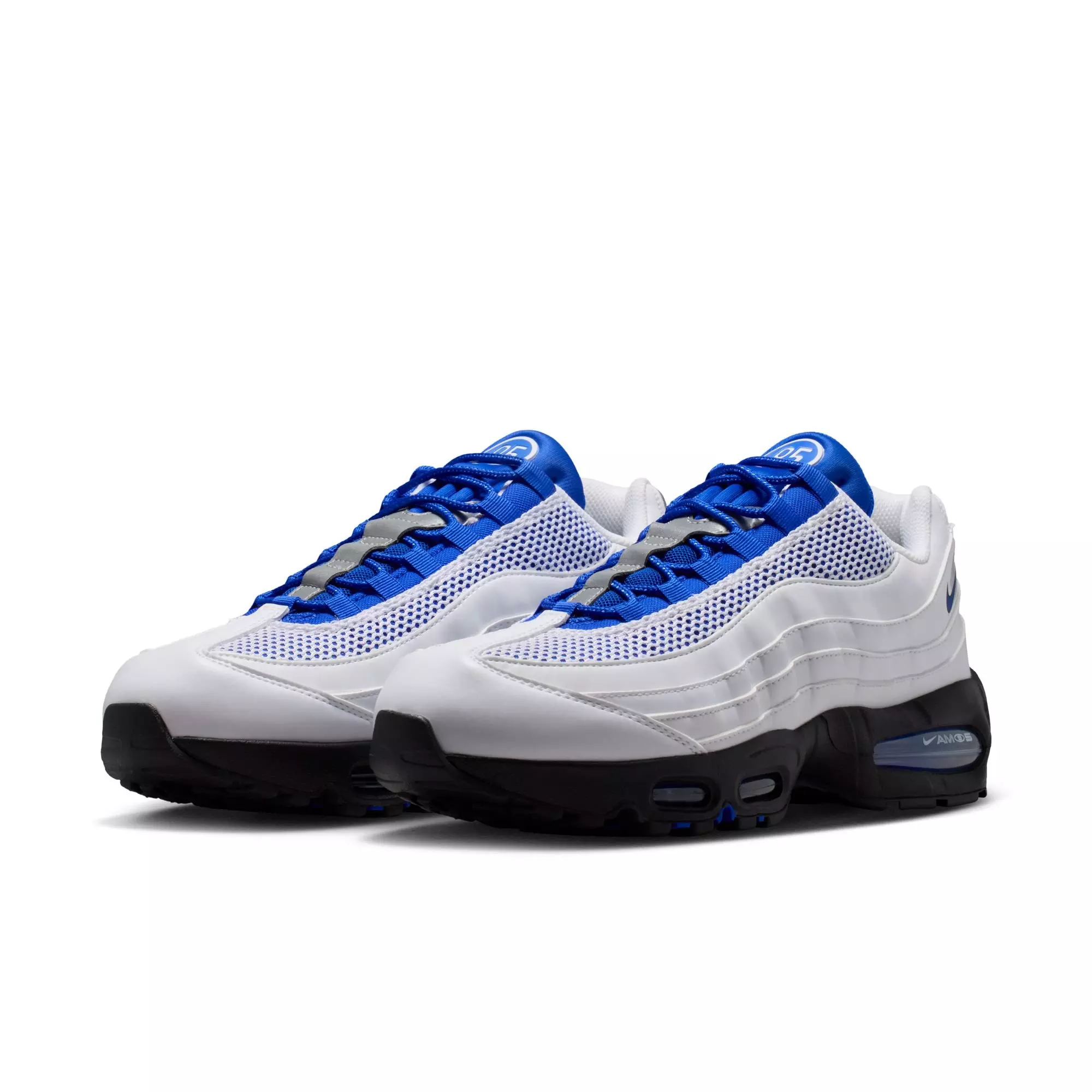 Nike Air Max 95 Big Bubble "White/Racer Blue/Black/Metallic Silver" Men's Shoe - WHITE/BLUE