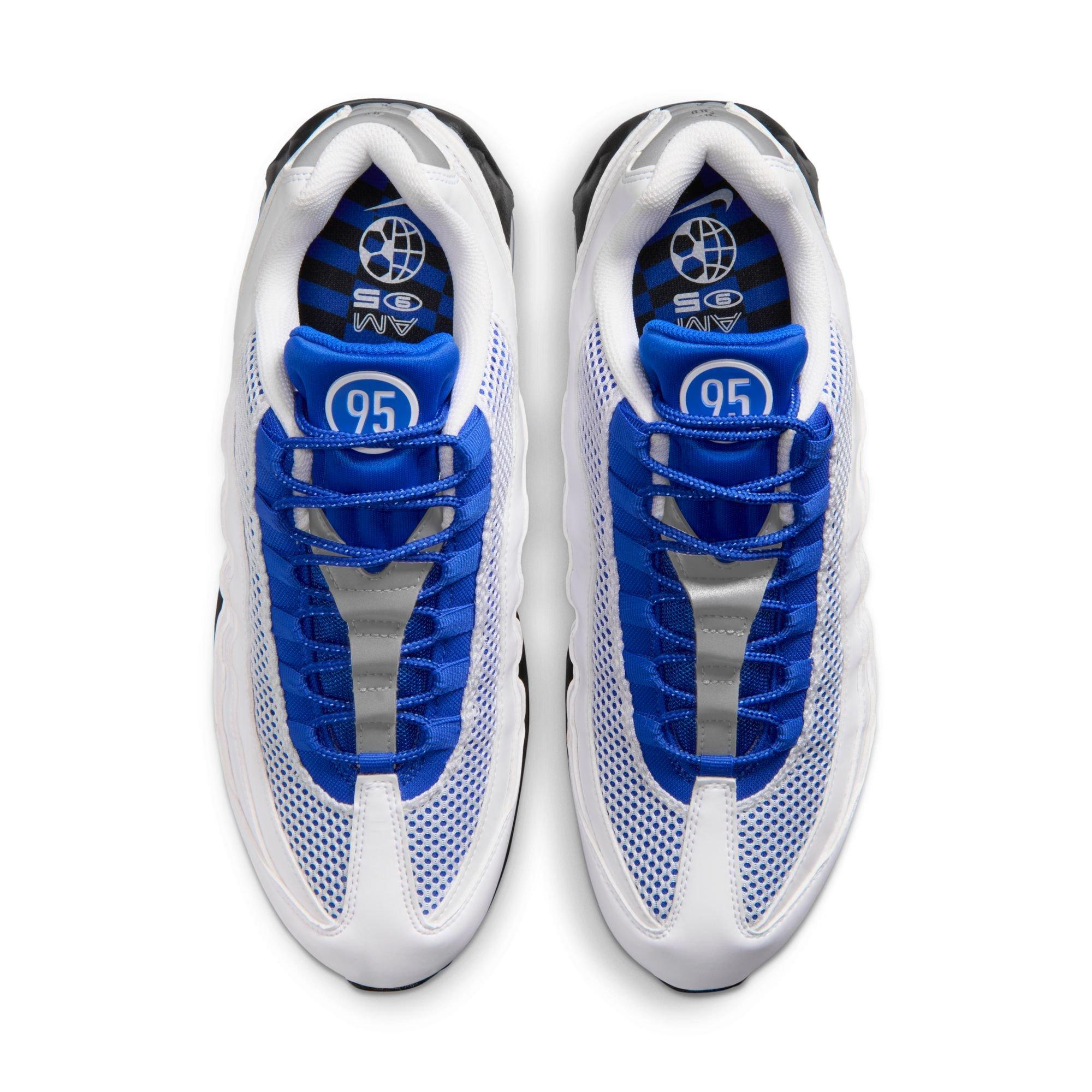 Nike Air Max 95 Big Bubble "White/Racer Blue/Black/Metallic Silver" Men's Shoe - WHITE/BLUE Thumbnail View 6