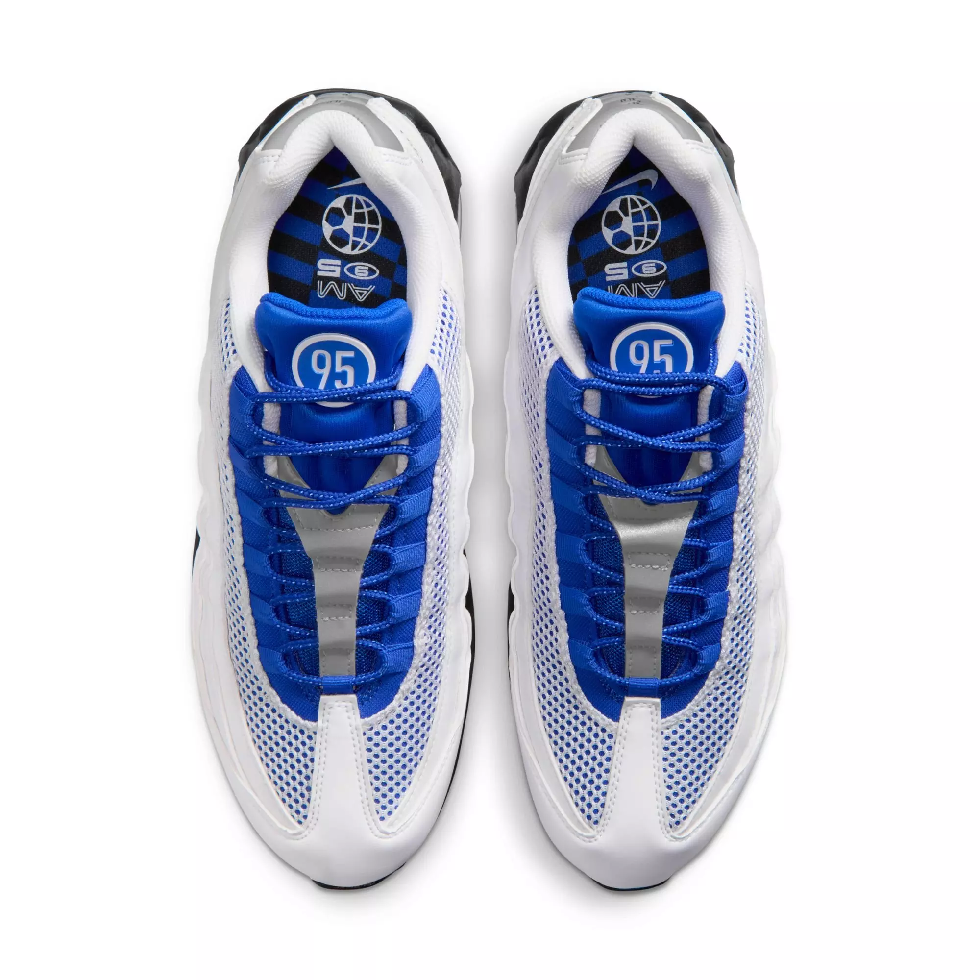 Nike Air Max 95 Big Bubble "White/Racer Blue/Black/Metallic Silver" Men's Shoe - WHITE/BLUE