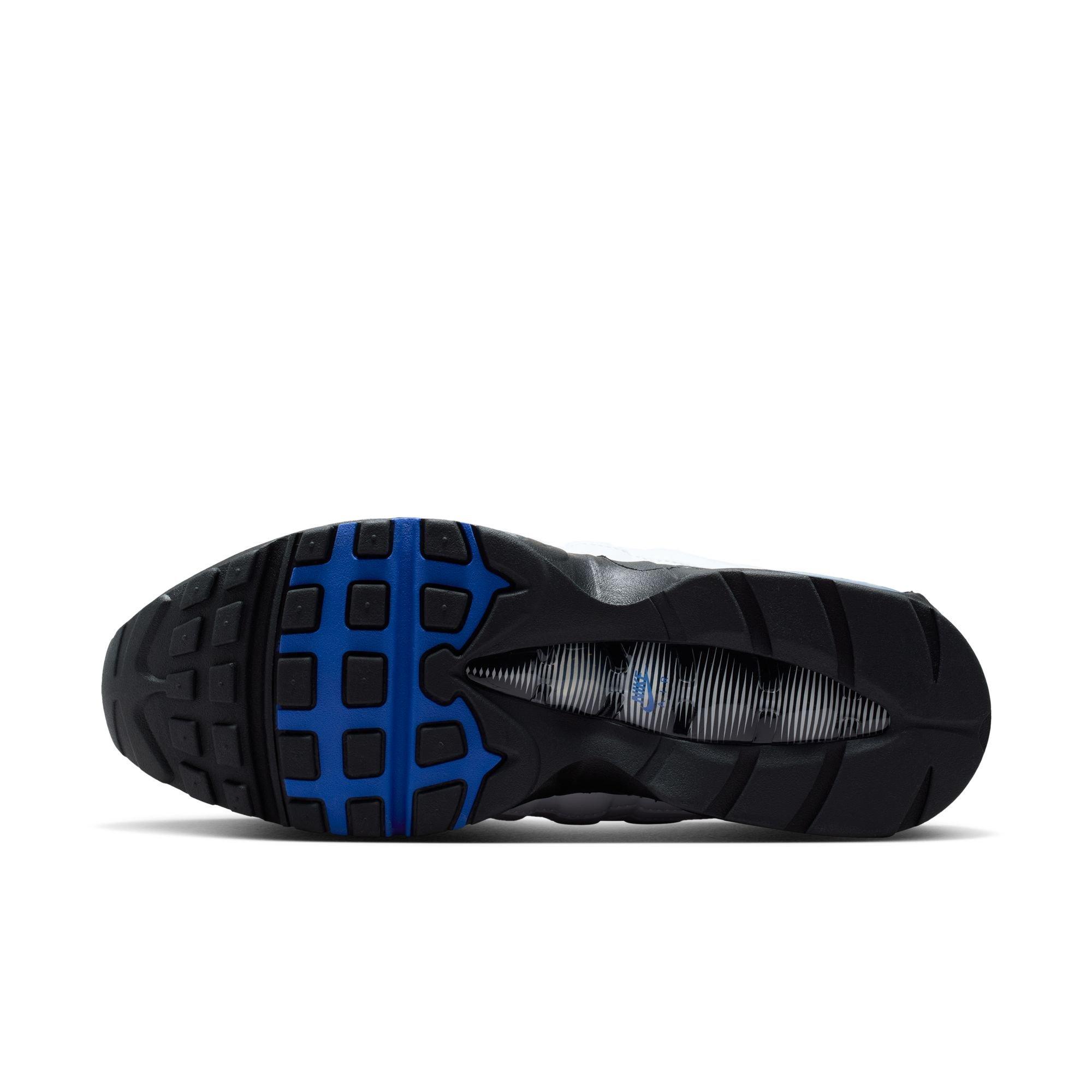 Nike Air Max 95 Big Bubble "White/Racer Blue/Black/Metallic Silver" Men's Shoe - WHITE/BLUE Thumbnail View 8