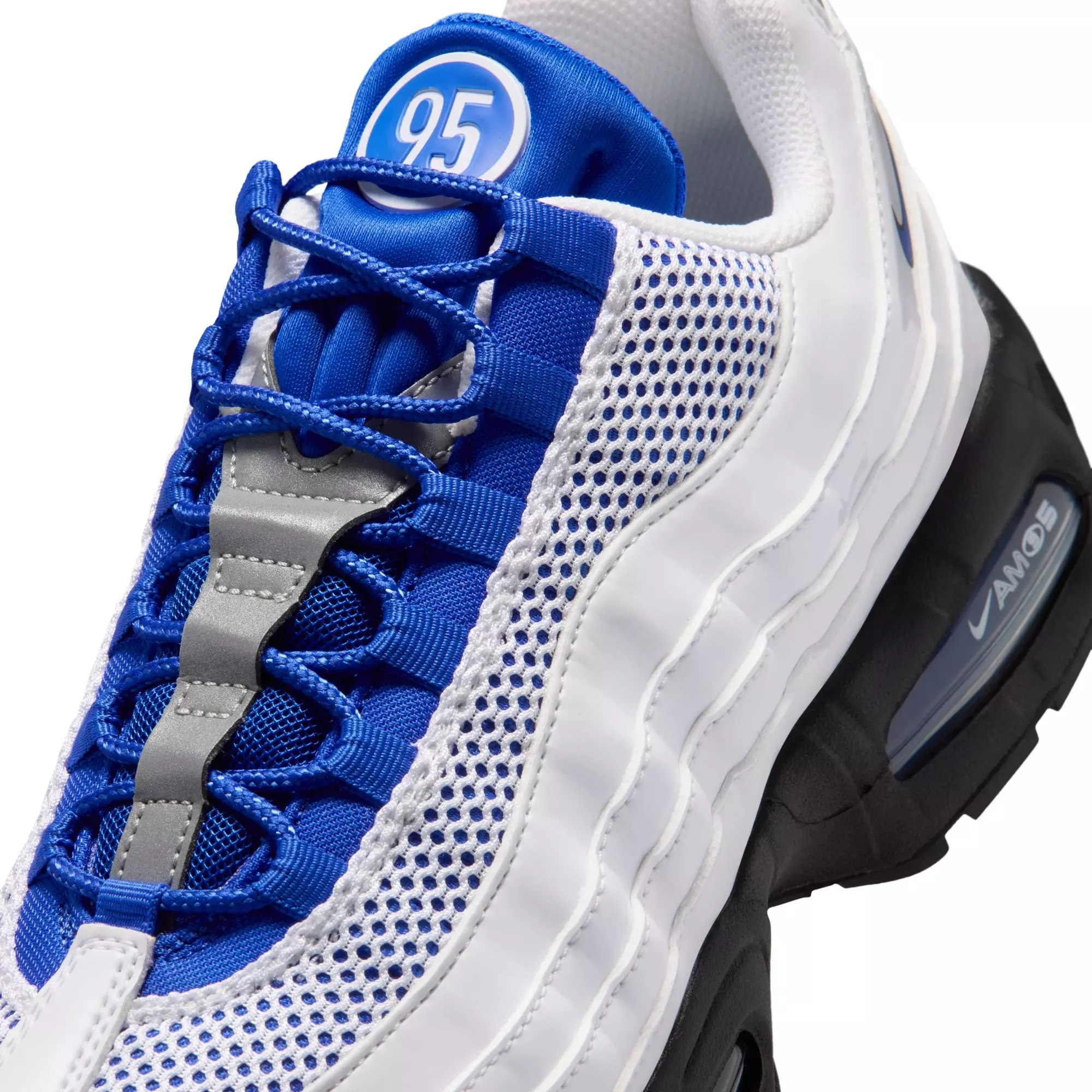 Nike Air Max 95 Big Bubble "White/Racer Blue/Black/Metallic Silver" Men's Shoe - WHITE/BLUE