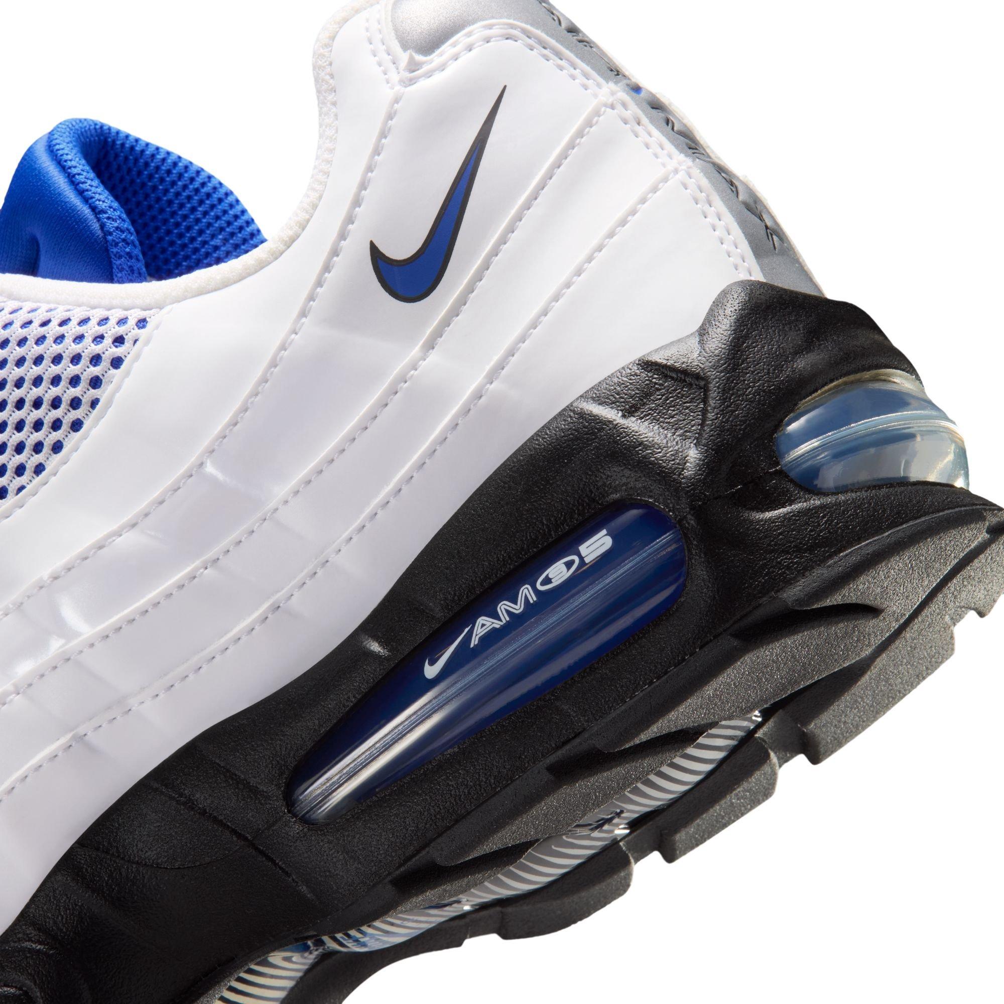 Nike Air Max 95 Big Bubble "White/Racer Blue/Black/Metallic Silver" Men's Shoe - WHITE/BLUE Thumbnail View 10