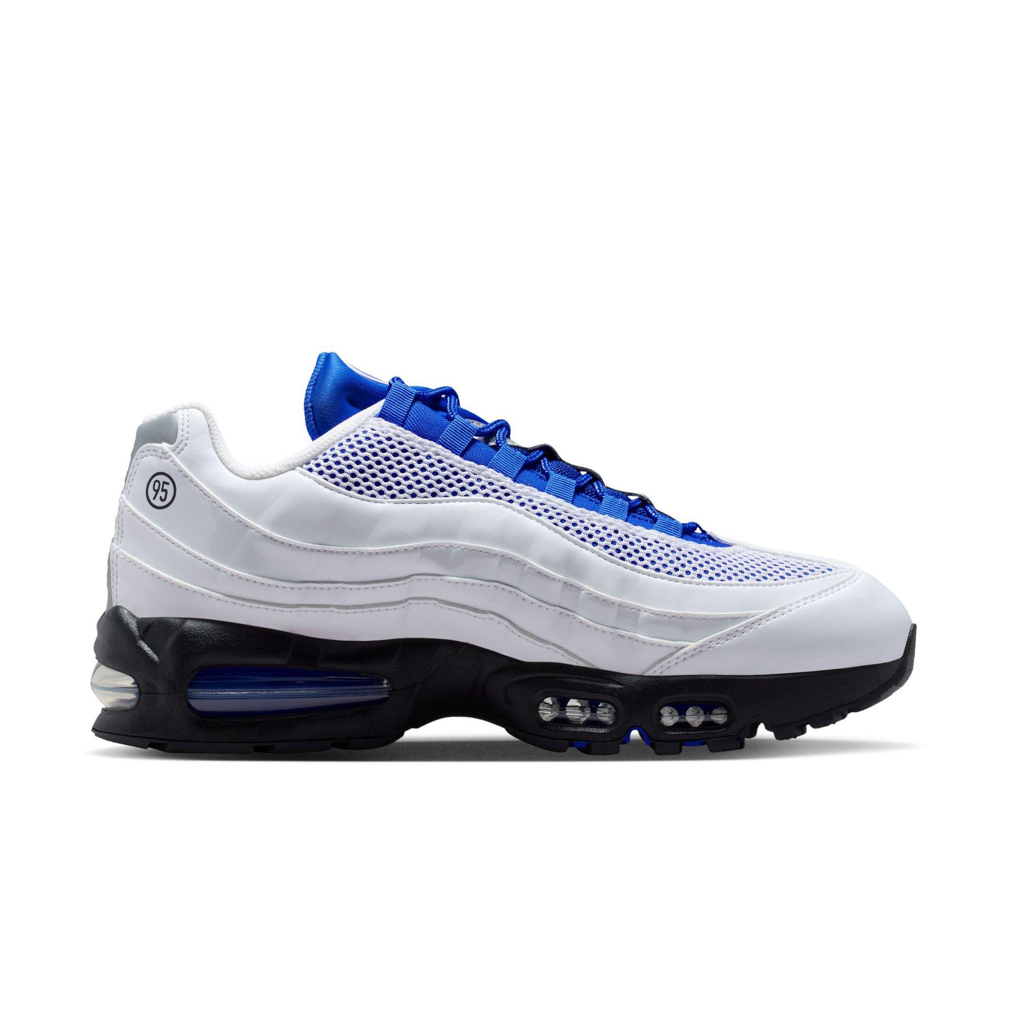 Nike Air Max 95 Big Bubble "White/Racer Blue/Black/Metallic Silver" Men's Shoe - WHITE/BLUE Thumbnail View 2