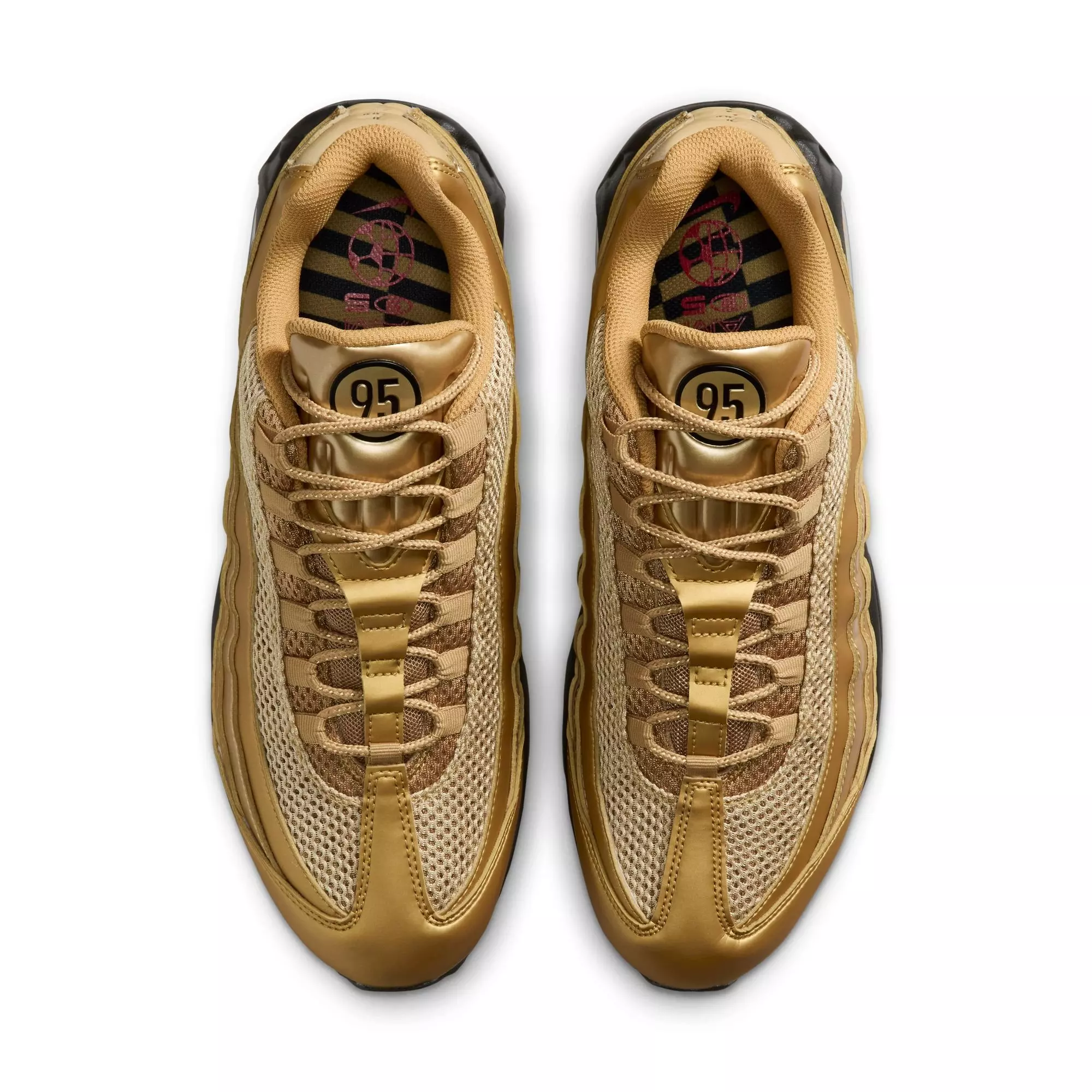 Nike Air Max 95 Big Bubble "Metallic Gold/Black/University Red" Men's Shoe - GOLD/BLACK