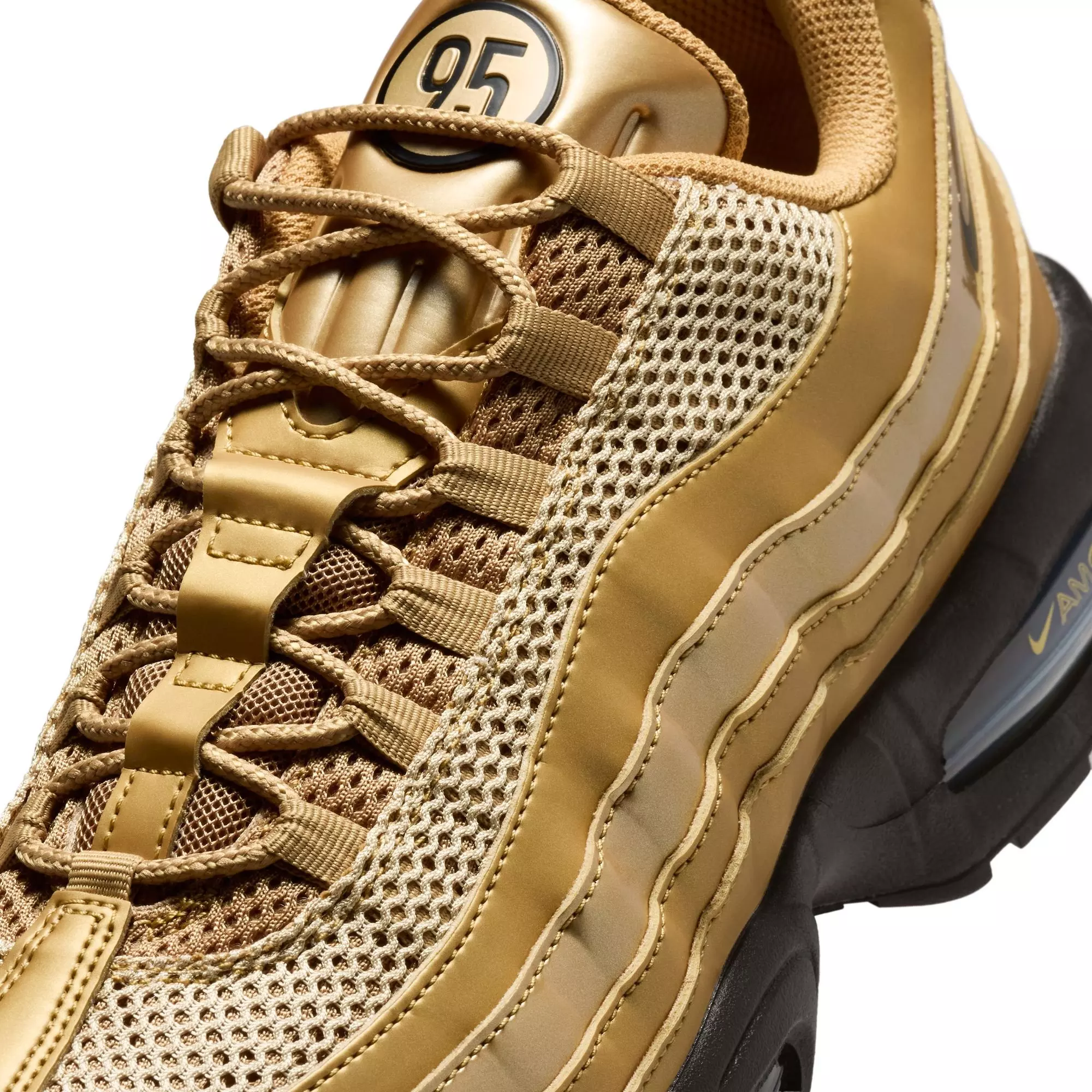 Nike Air Max 95 Big Bubble "Metallic Gold/Black/University Red" Men's Shoe - GOLD/BLACK