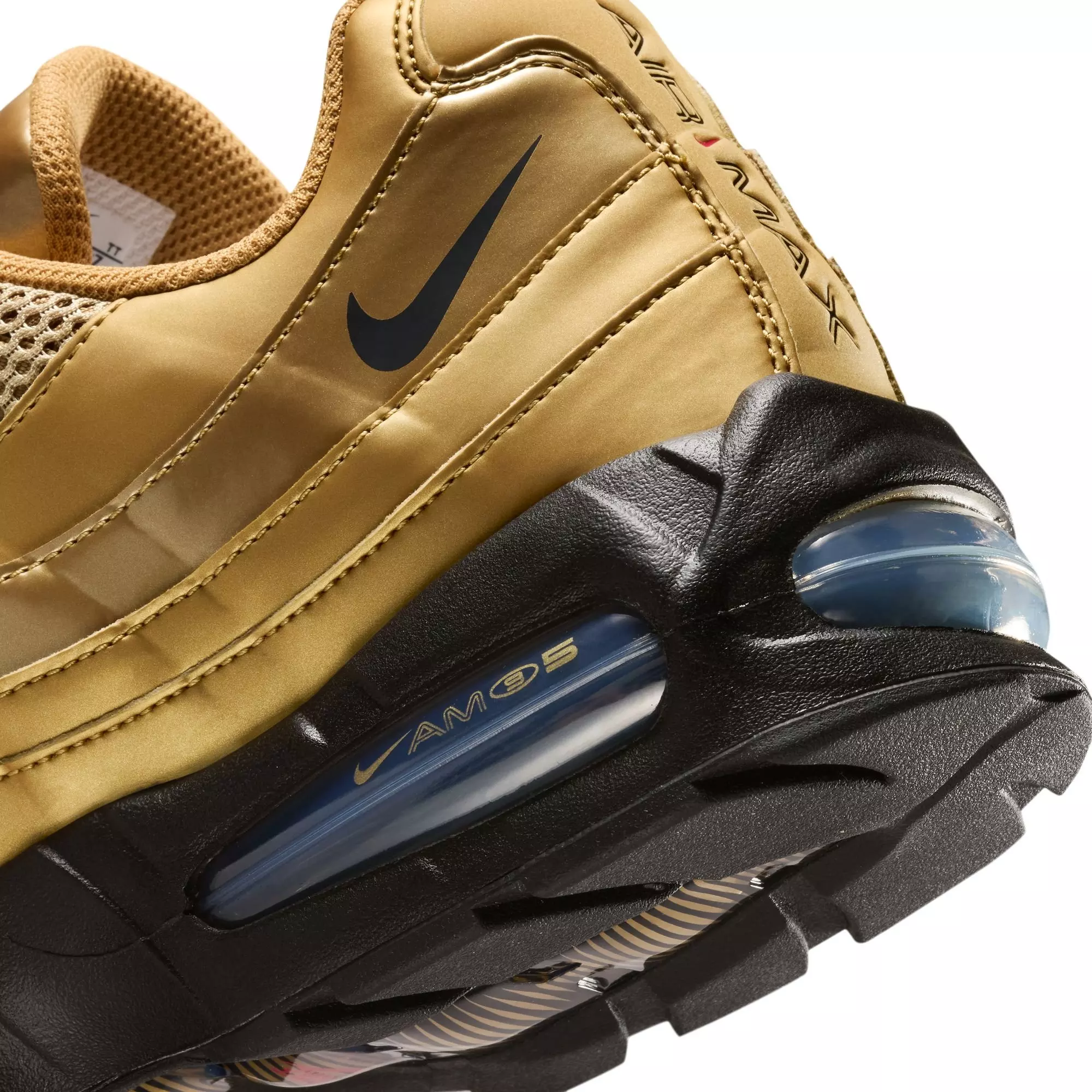 Nike Air Max 95 Big Bubble "Metallic Gold/Black/University Red" Men's Shoe - GOLD/BLACK